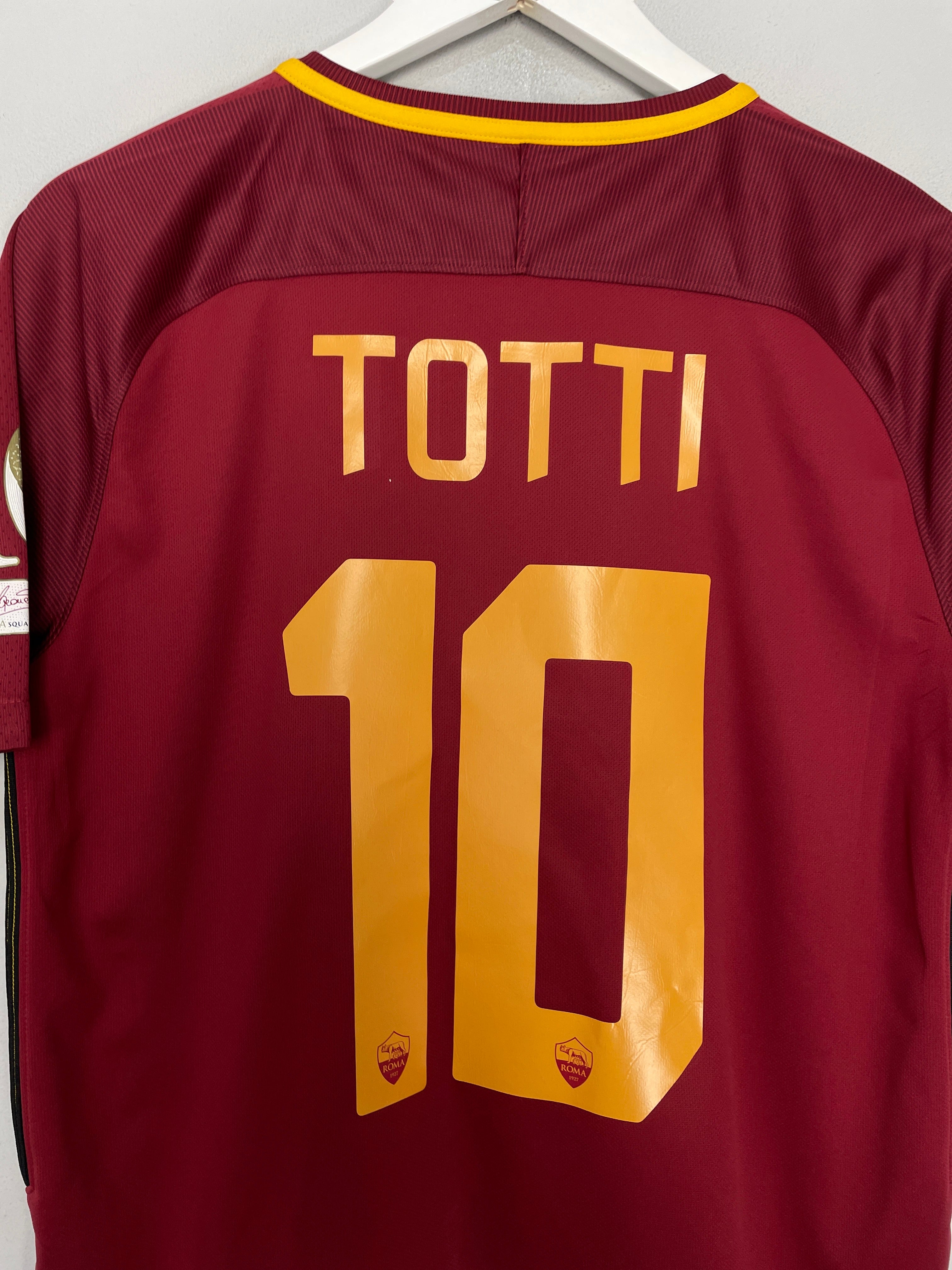Shop 2016/17 ROMA TOTTI #10 TRIBUTE HOME SHIRT (M) NIKE, classic football shirts, vintage football shirts & retro soccer jerseys at Cult Kits
