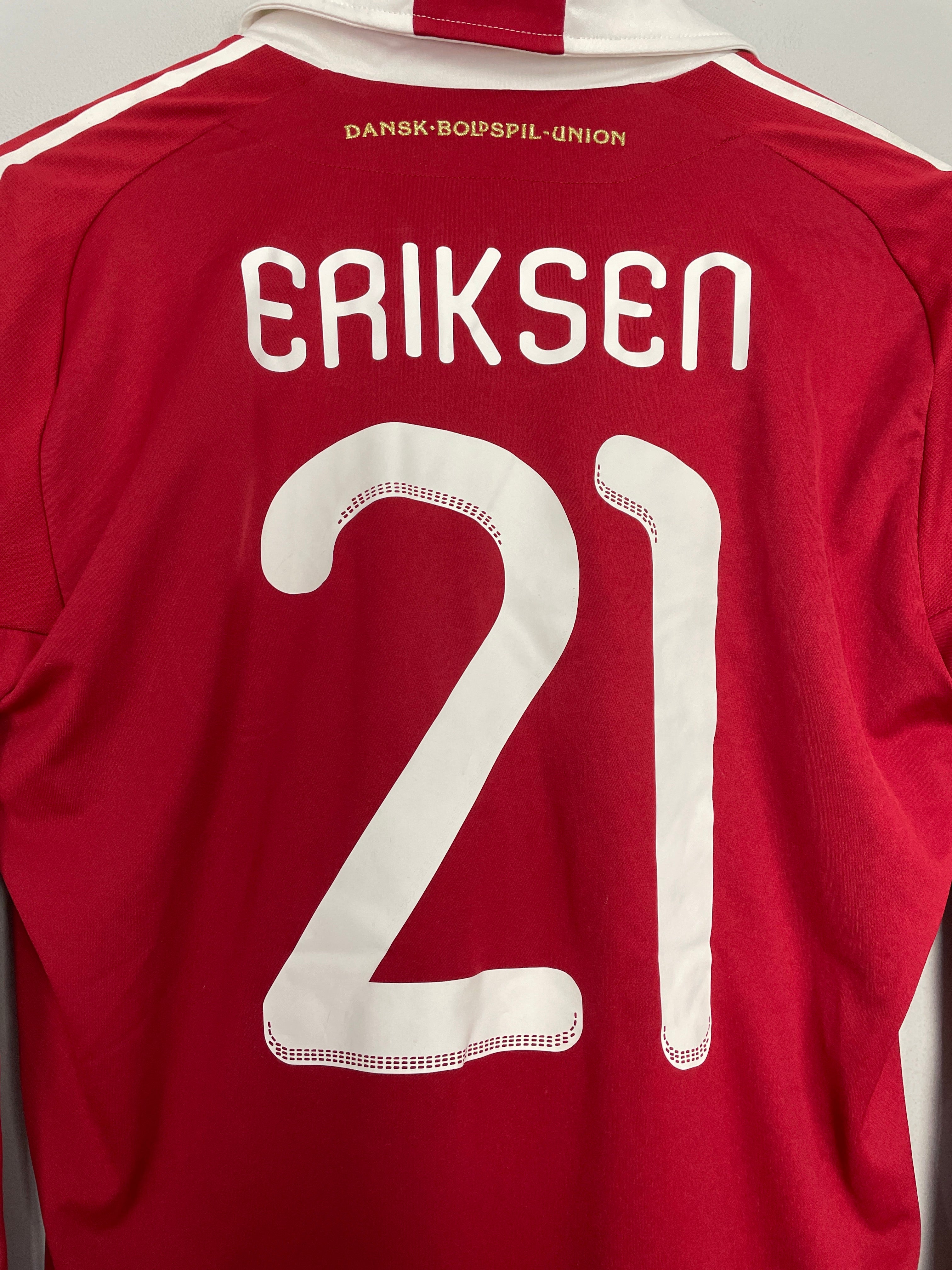 Shop 2010/11 DENMARK ERIKSEN #21 *MATCH ISSUE* HOME SHIRT (L) ADIDAS, classic football shirts, vintage football shirts & retro soccer jerseys at Cult Kits