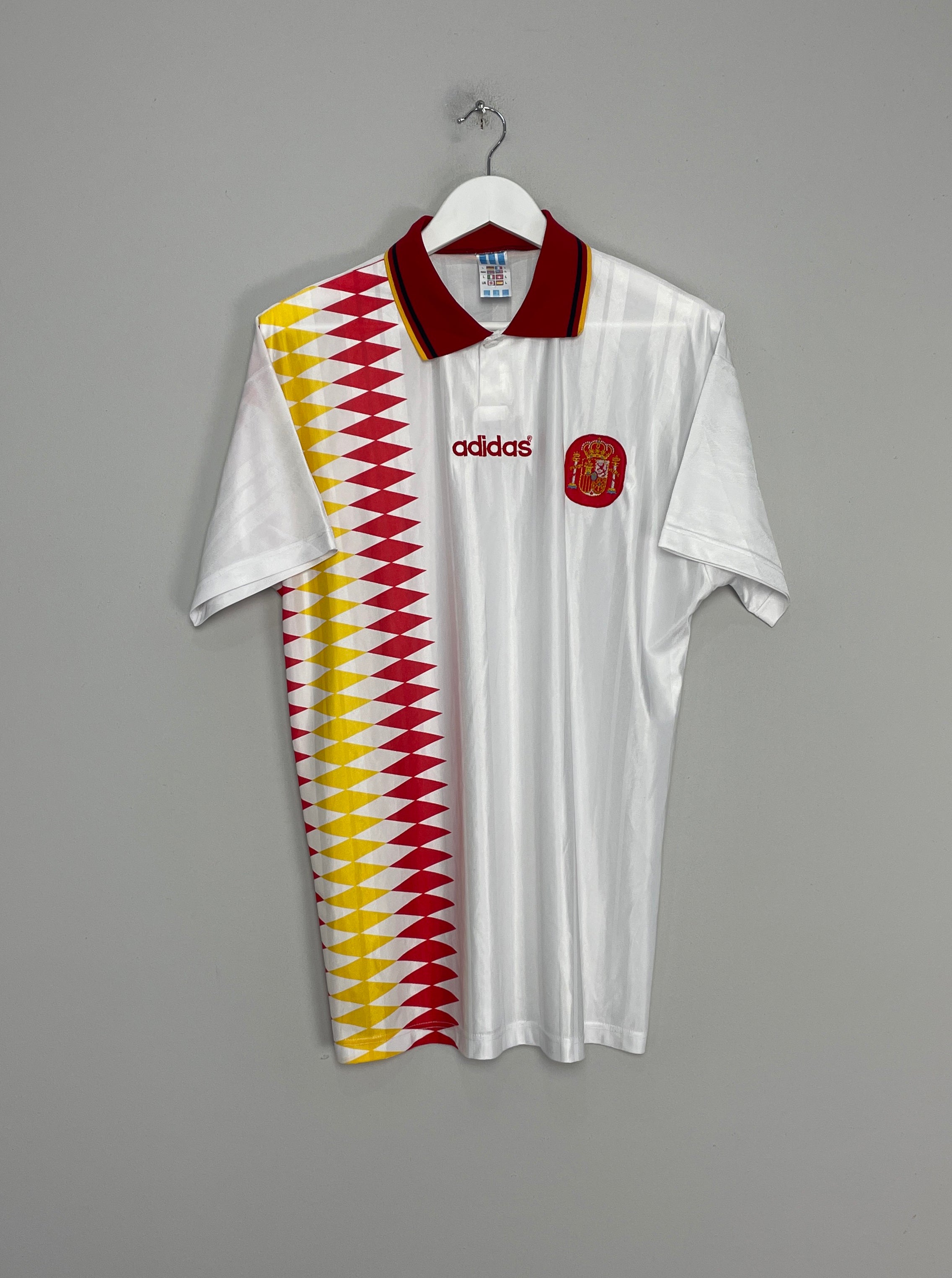 Shop 1994/96 SPAIN AWAY SHIRT (L) ADIDAS, classic football shirts, vintage football shirts & retro soccer jerseys at Cult Kits