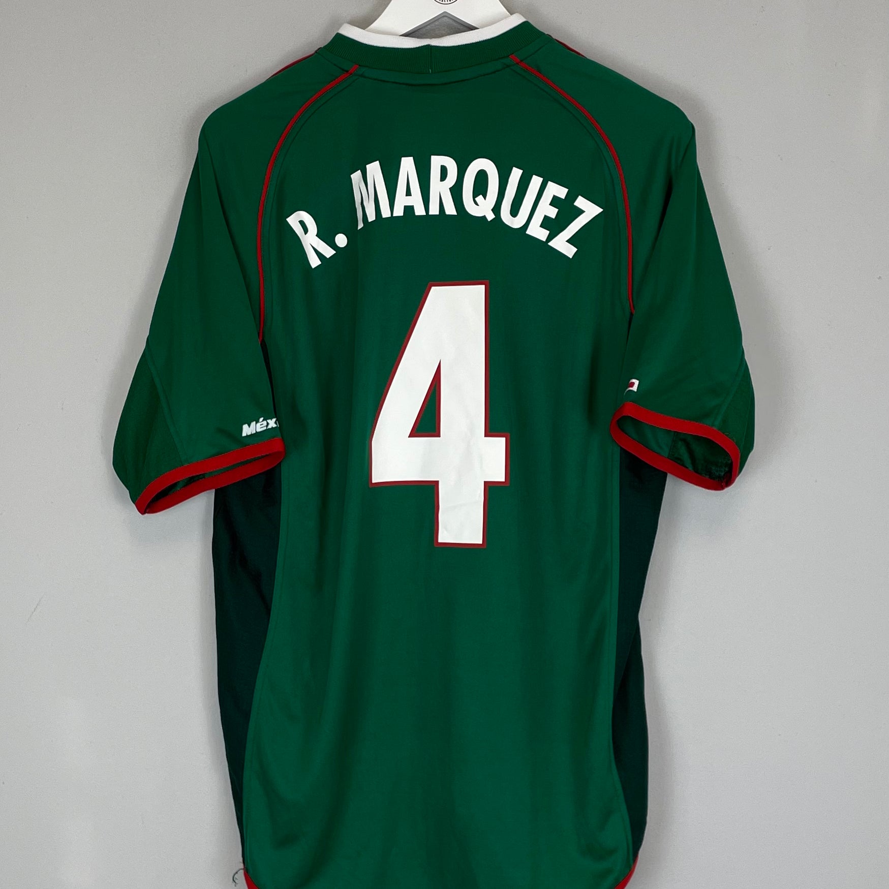 Shop 2001/02 MEXICO R.MARQUEZ #4 HOME SHIRT (XL) ATLETICA, classic football shirts, vintage football shirts & retro soccer jerseys at Cult Kits