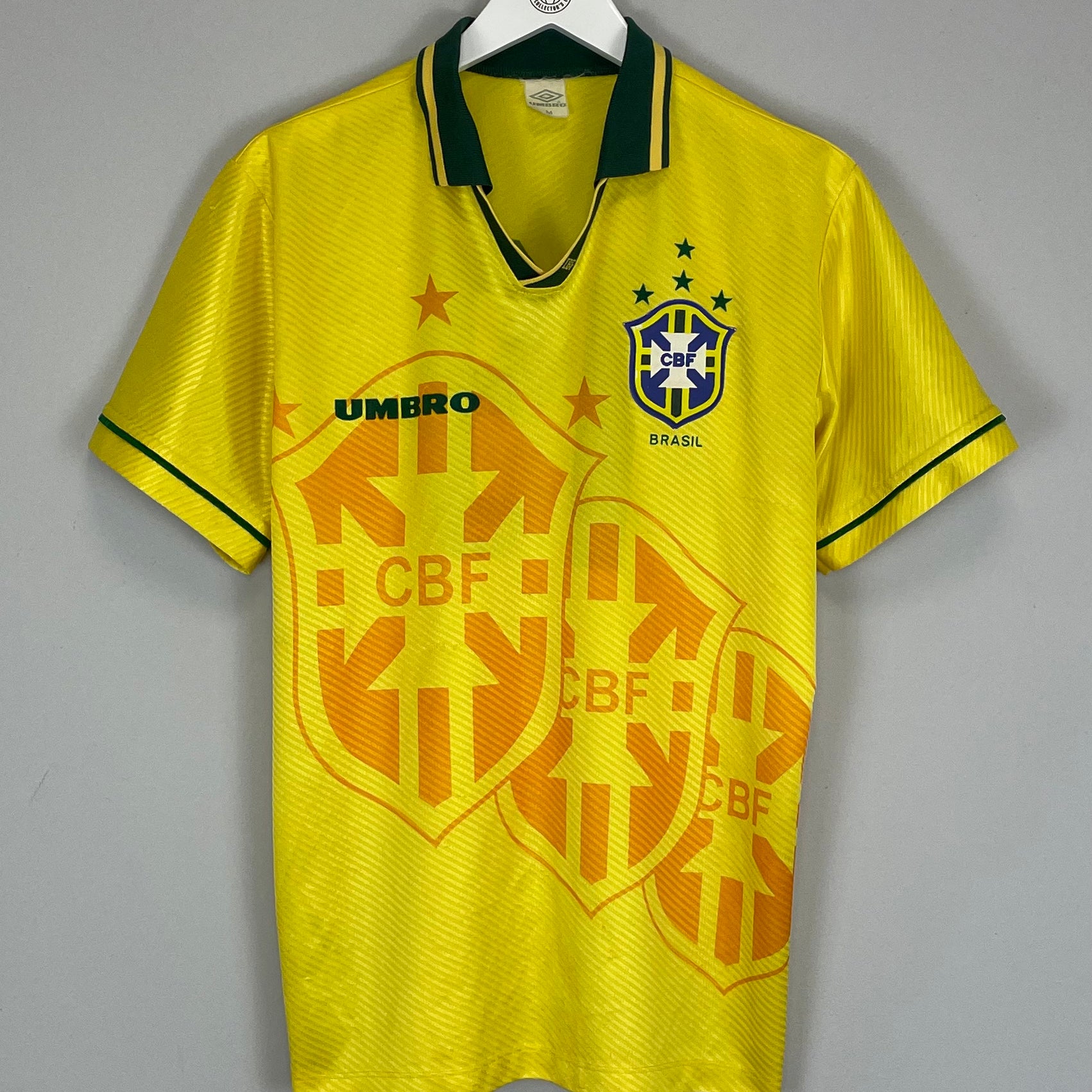 Shop 1994 BRAZIL #19 HOME SHIRT (M) UMBRO, classic football shirts, vintage football shirts & retro soccer jerseys at Cult Kits