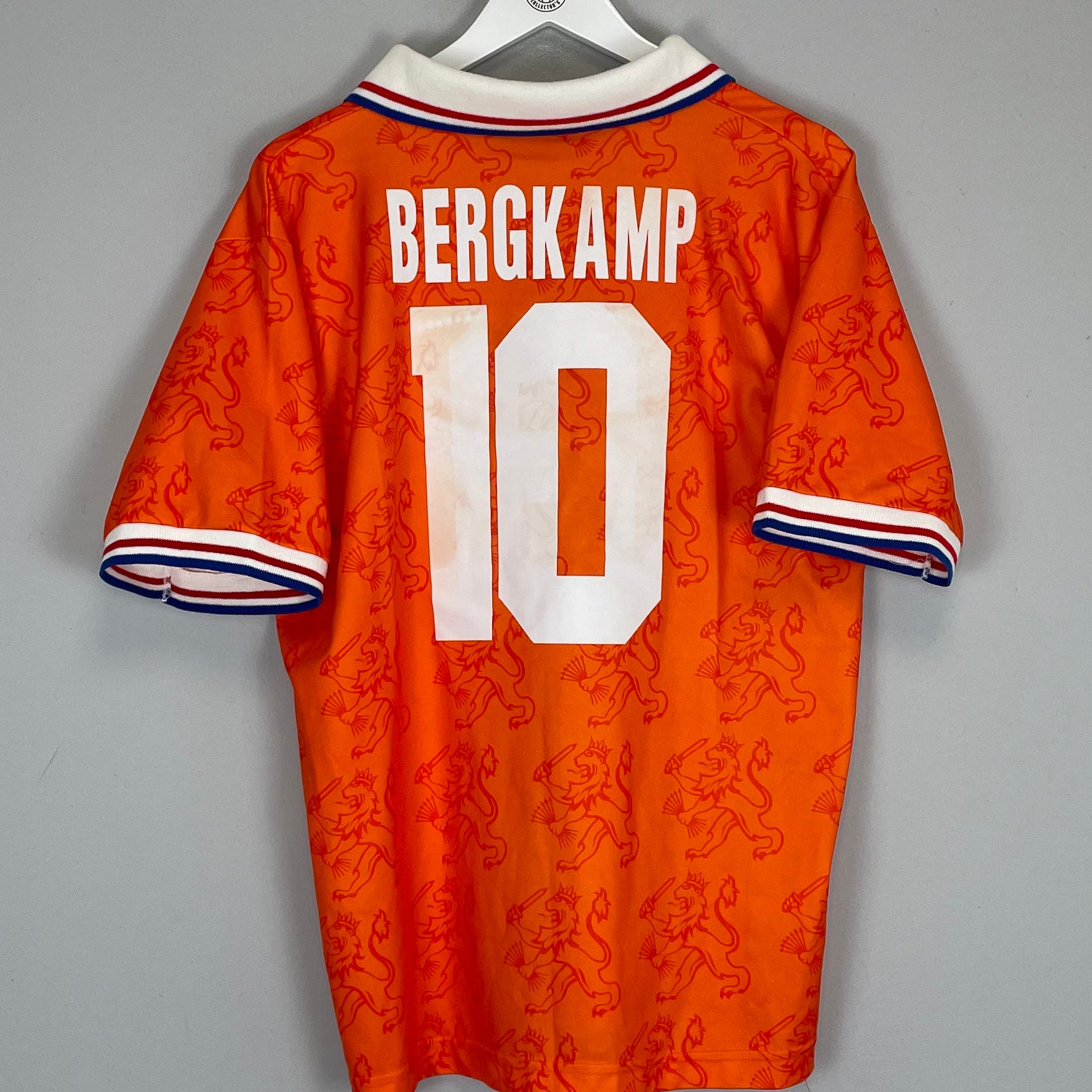 Shop 1994 NETHERLANDS BERGKAMP #10 HOME SHIRT (L) LOTTO, classic football shirts, vintage football shirts & retro soccer jerseys at Cult Kits