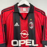 1998/00 AC MILAN MALDINI #3 HOME SHIRT (L) ADIDAS
