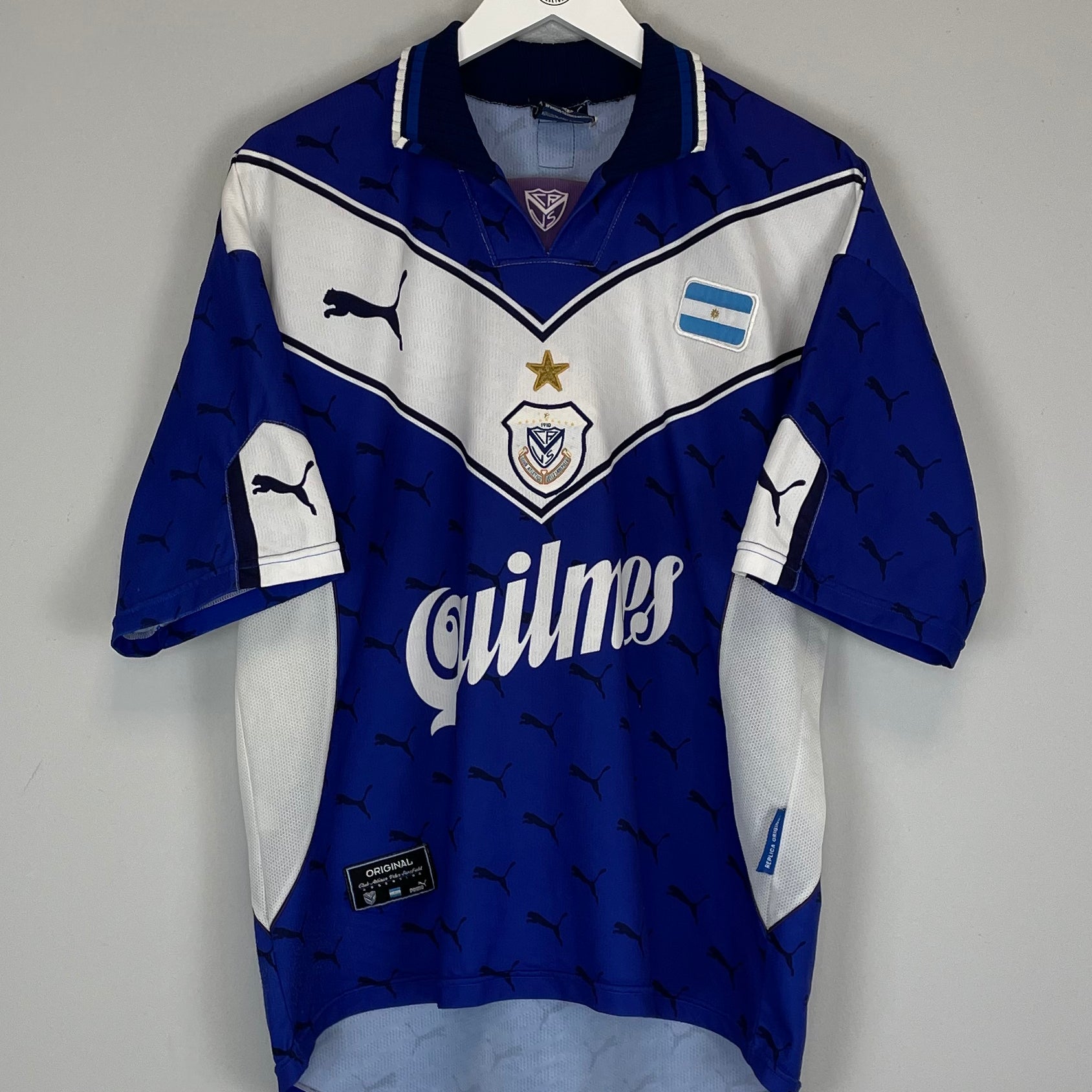 Shop 1998/99 VELEZ SARSFIELD #9 AWAY SHIRT (L) PUMA, classic football shirts, vintage football shirts & retro soccer jerseys at Cult Kits