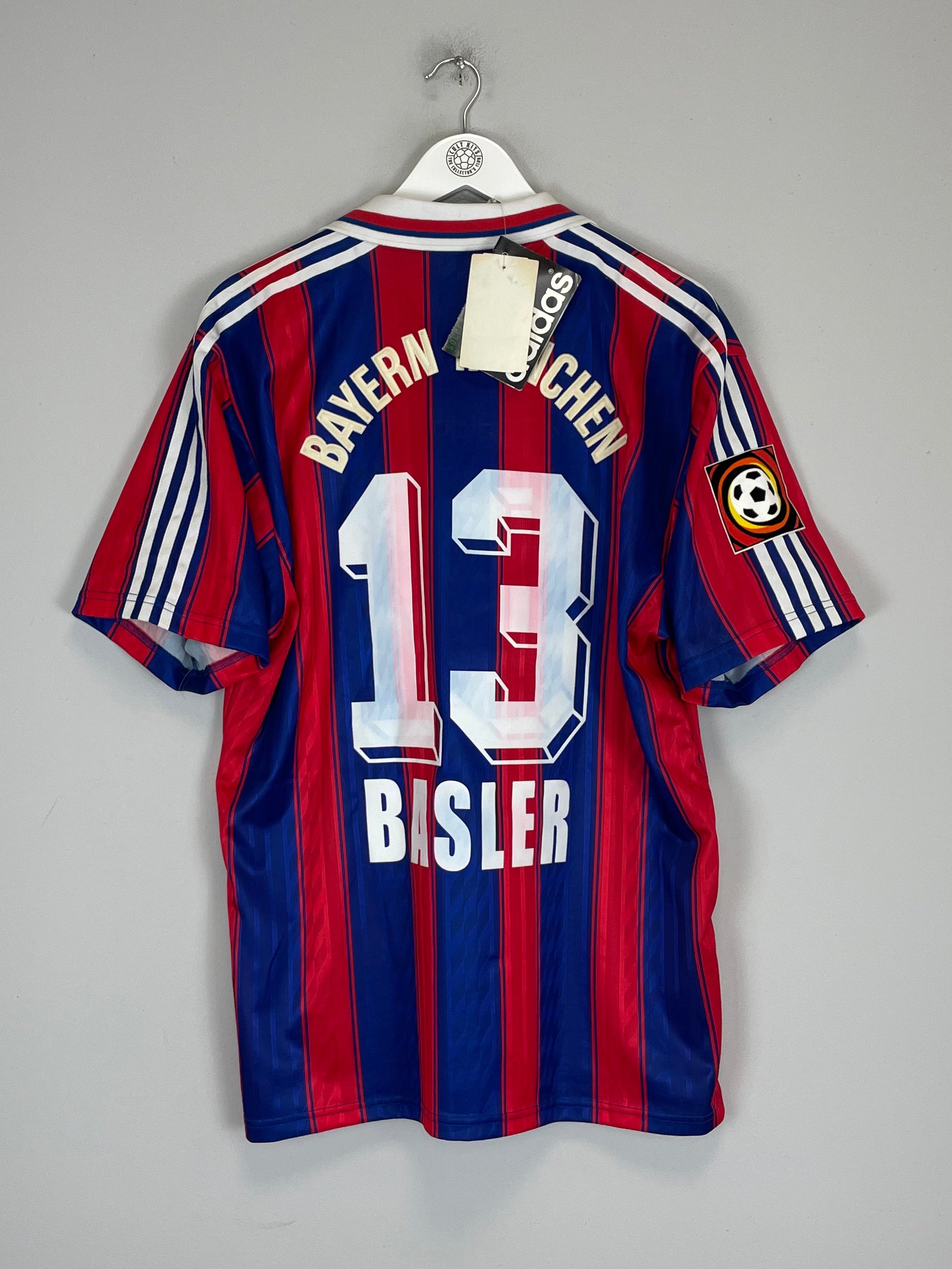 Shop 1995/97 BAYERN MUNICH BASLER #13 *BNWT* HOME SHIRT (L) ADIDAS, classic football shirts, vintage football shirts & retro soccer jerseys at Cult Kits