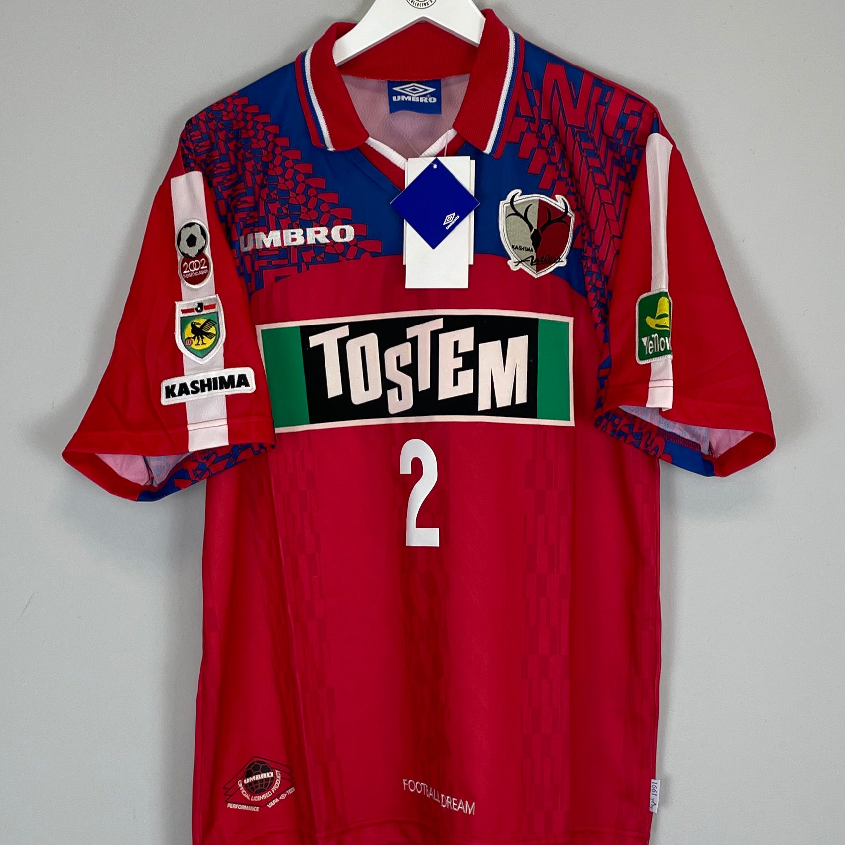 Shop 1997 KASHIMA ANTLERS #2 *BNWT* HOME SHIRT (L) UMBRO, classic football shirts, vintage football shirts & retro soccer jerseys at Cult Kits