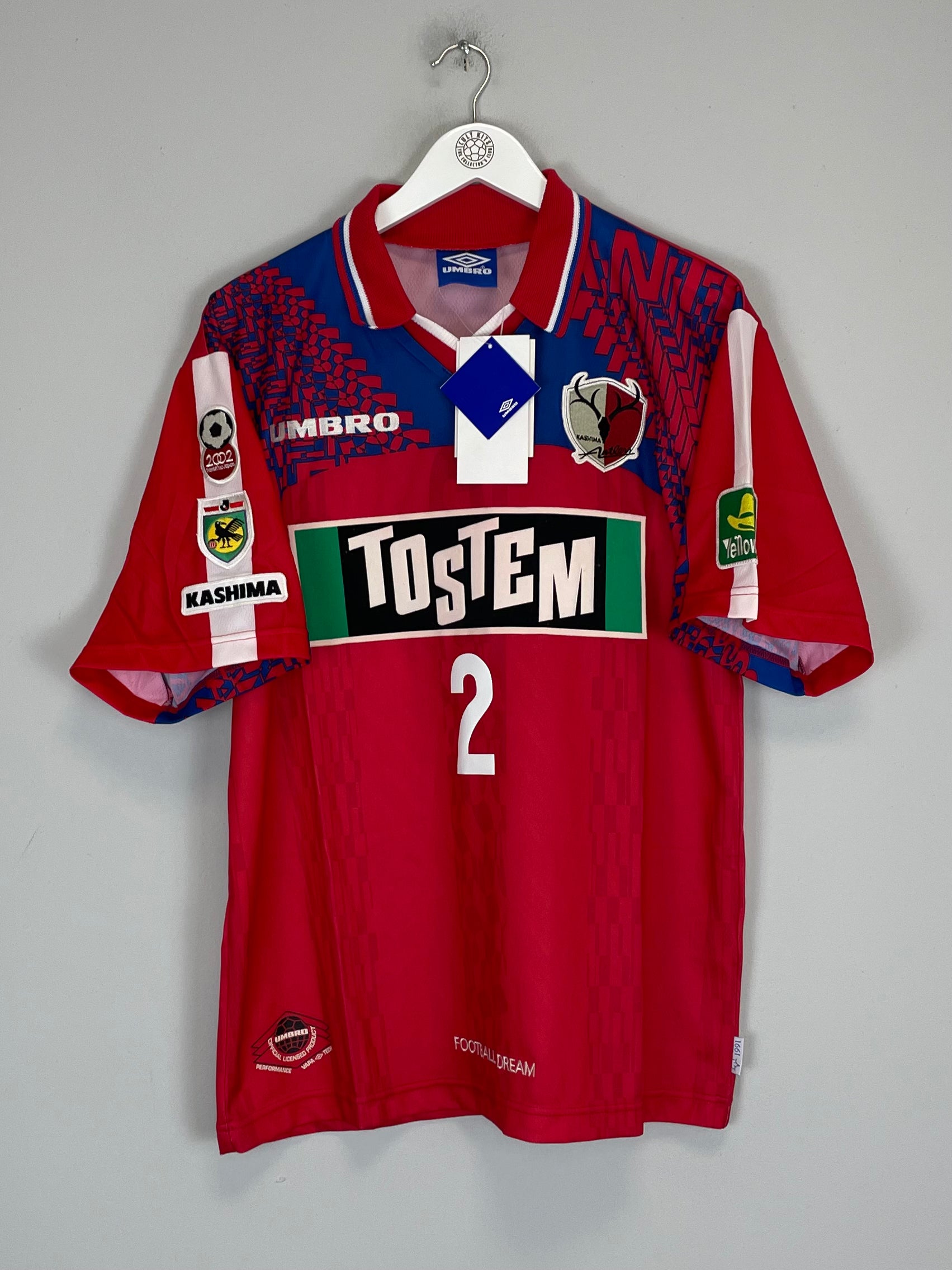 Shop 1997 KASHIMA ANTLERS #2 *BNWT* HOME SHIRT (L) UMBRO, classic football shirts, vintage football shirts & retro soccer jerseys at Cult Kits