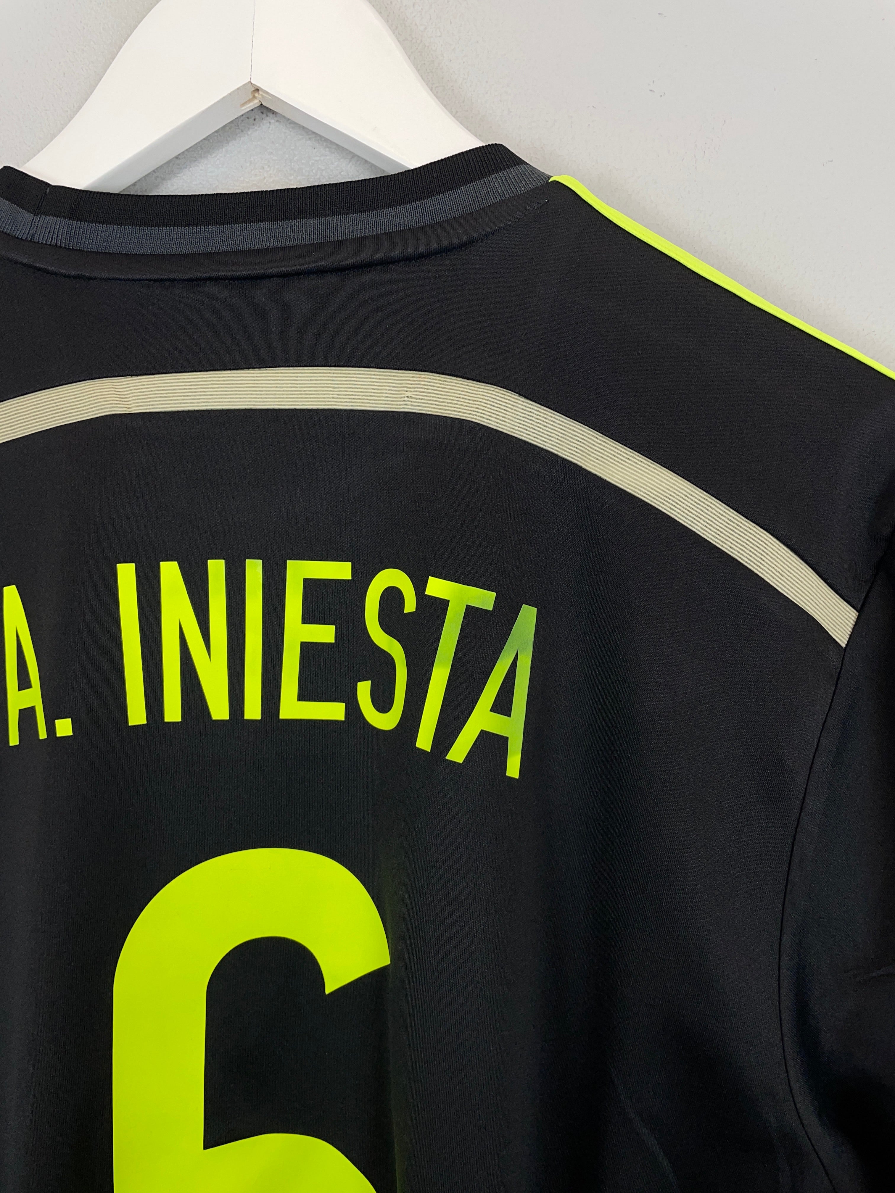 Shop 2013/15 SPAIN INIESTA #6 AWAY SHIRT (M) ADIDAS, classic football shirts, vintage football shirts & retro soccer jerseys at Cult Kits