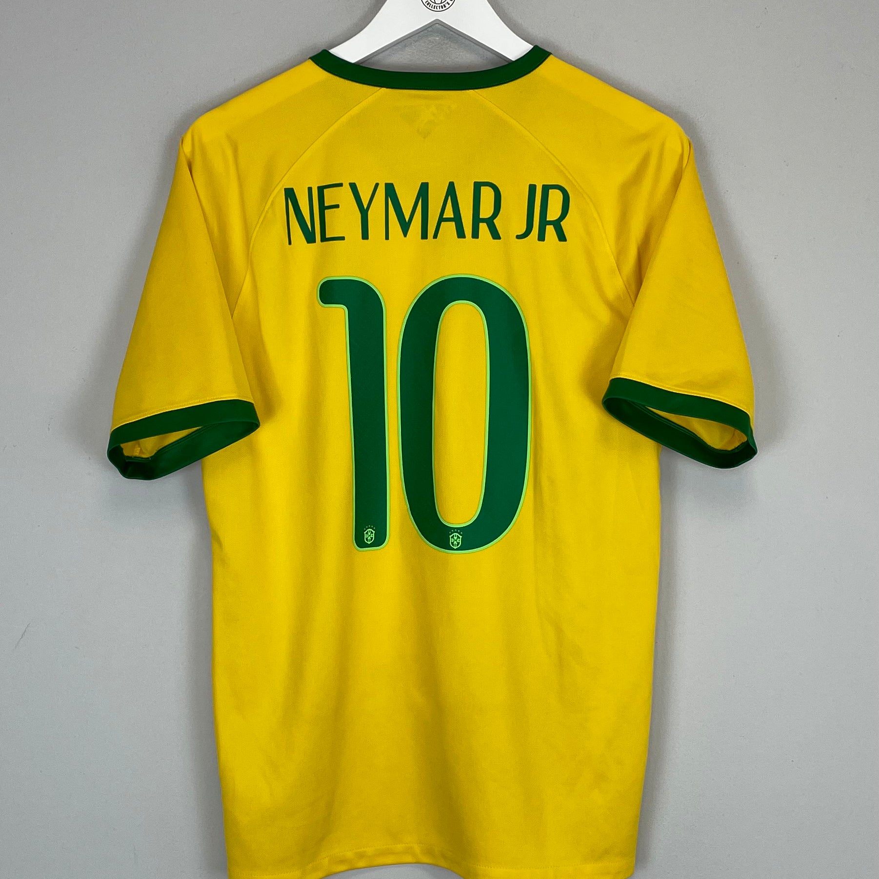 Shop 2014/15 BRAZIL NEYMAR JR #10 HOME SHIRT (M) NIKE, classic football shirts, vintage football shirts & retro soccer jerseys at Cult Kits