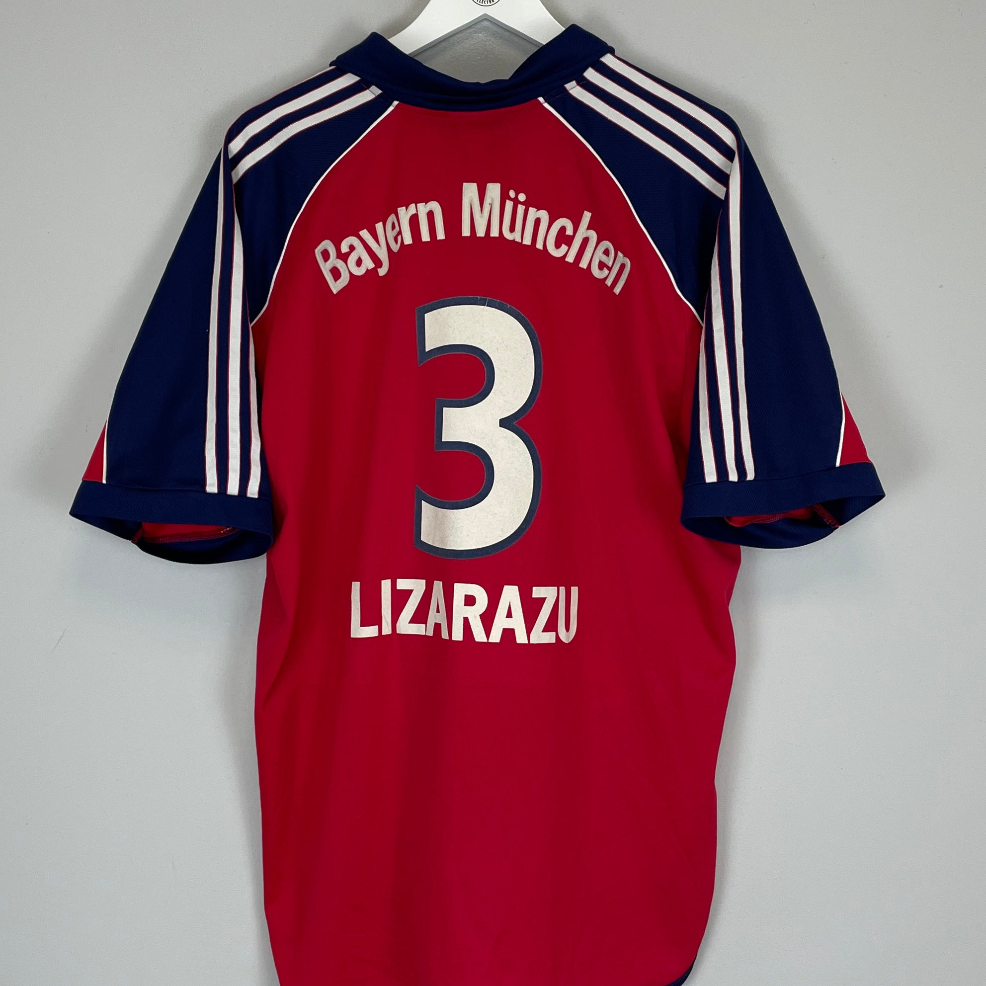 Shop 1999/01 BAYERN MUNICH LIZARAZU #3 HOME SHIRT (XL) ADIDAS, classic football shirts, vintage football shirts & retro soccer jerseys at Cult Kits