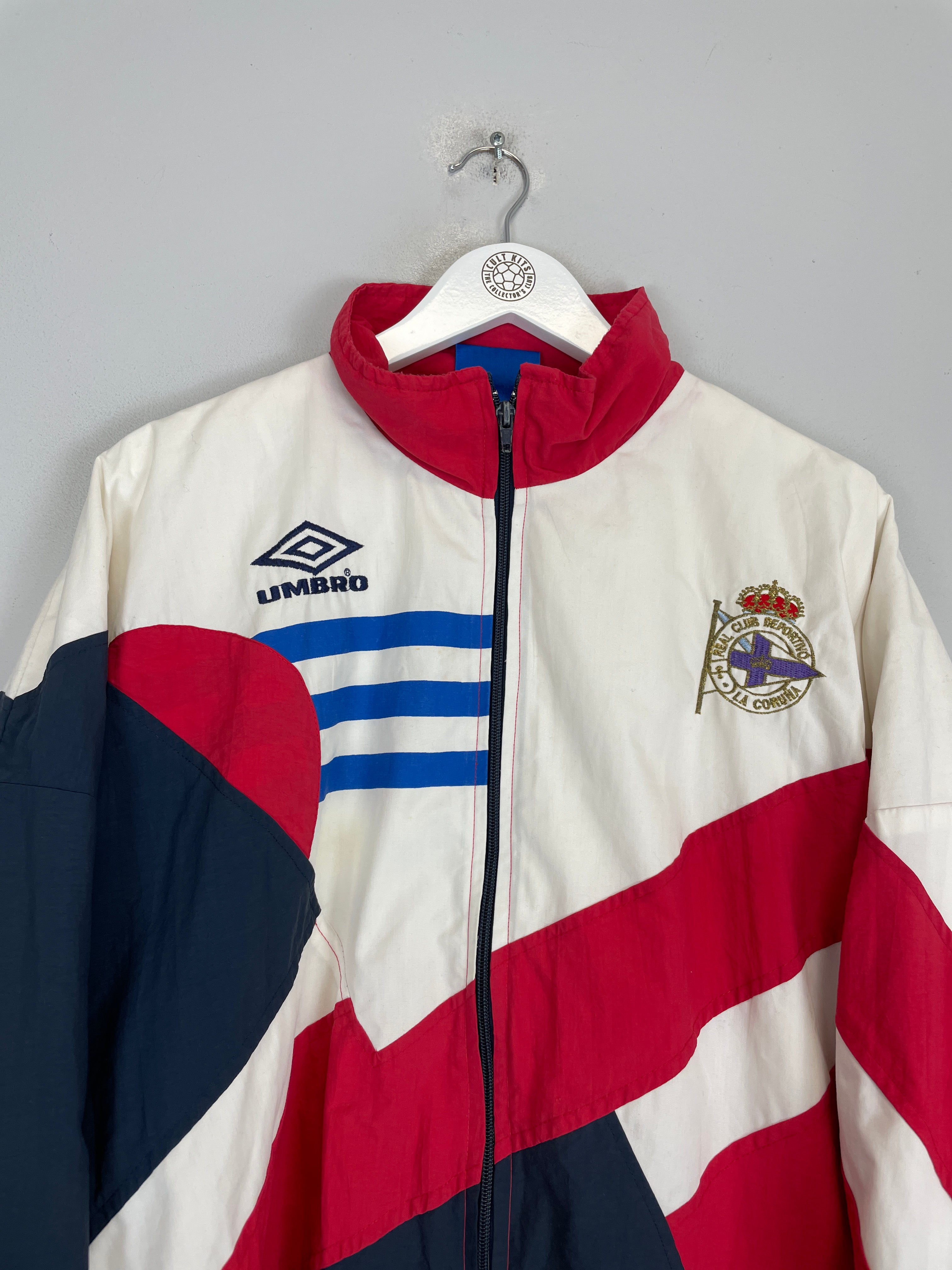 Shop 1993/94 DEPORTIVO LA CORUNA TRACK JACKET (XL) UMBRO, classic football shirts, vintage football shirts & retro soccer jerseys at Cult Kits