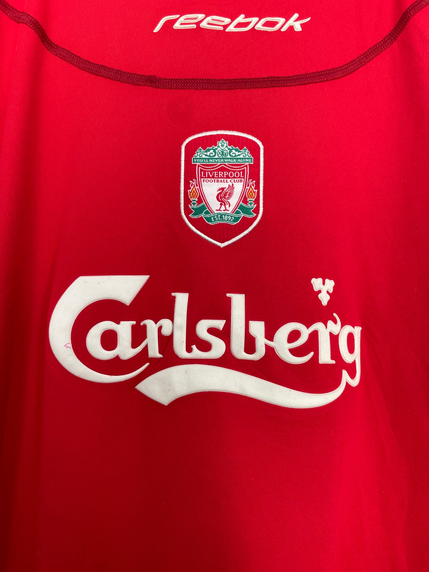 2002/04 LIVERPOOL SMICER #7 HOME SHIRT (L) REEBOK