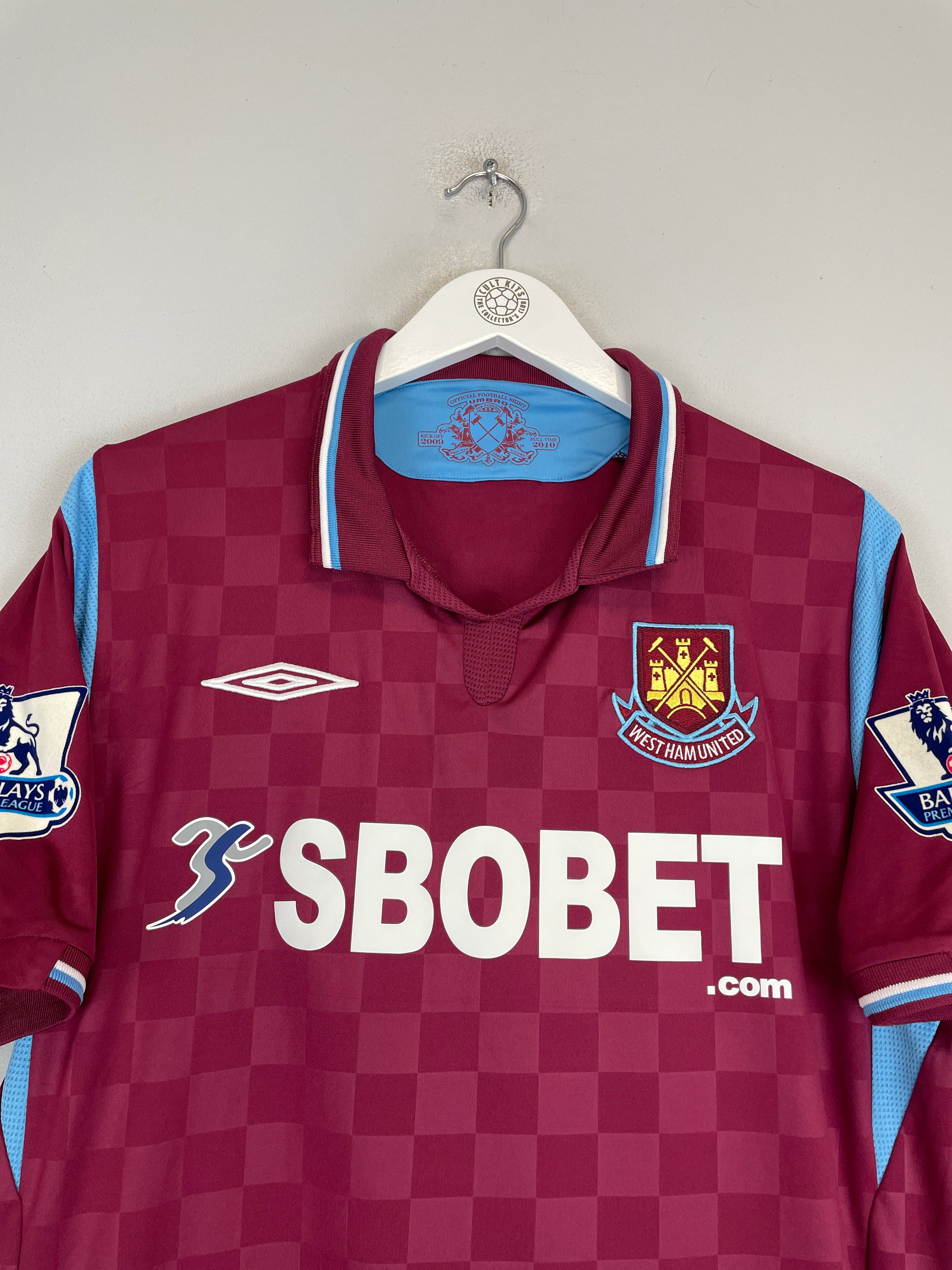 Buy 2009/10 WEST HAM COLLISON 31 *MATCH ISSUE vs MANCHESTER UNITED* HOME SHIRT (L) UMBRO ~ Free worldwide shipping available ~ Authentic Vintage Football Shirts from Cult Kits