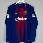 Shop 2017/18 BARCELONA MESSI #10 L/S HOME SHIRT (M) NIKE, classic football shirts, vintage football shirts & retro soccer jerseys at Cult Kits