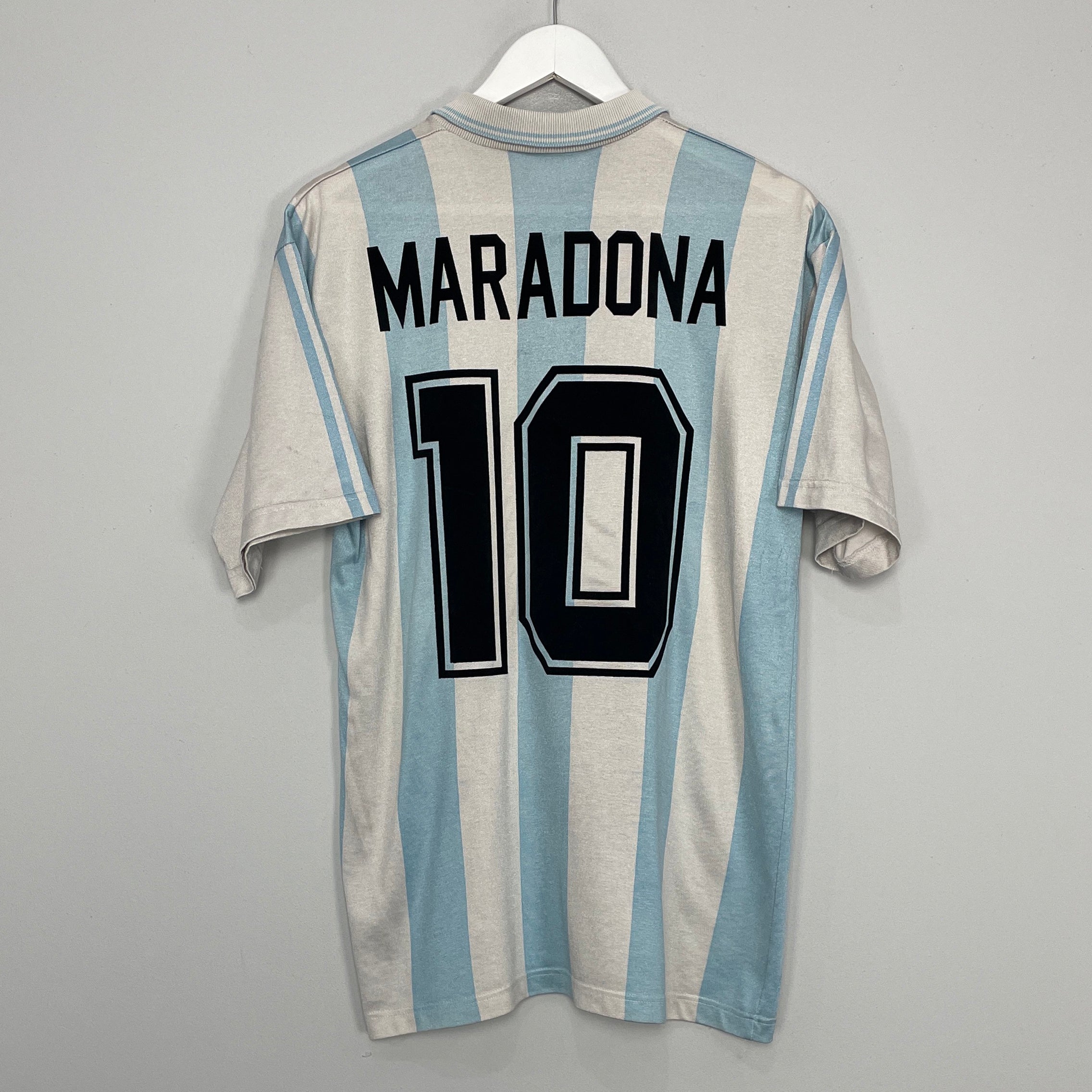 Shop 1994/96 ARGENTINA MARADONA #10 HOME SHIRT (M) ADIDAS, classic football shirts, vintage football shirts & retro soccer jerseys at Cult Kits