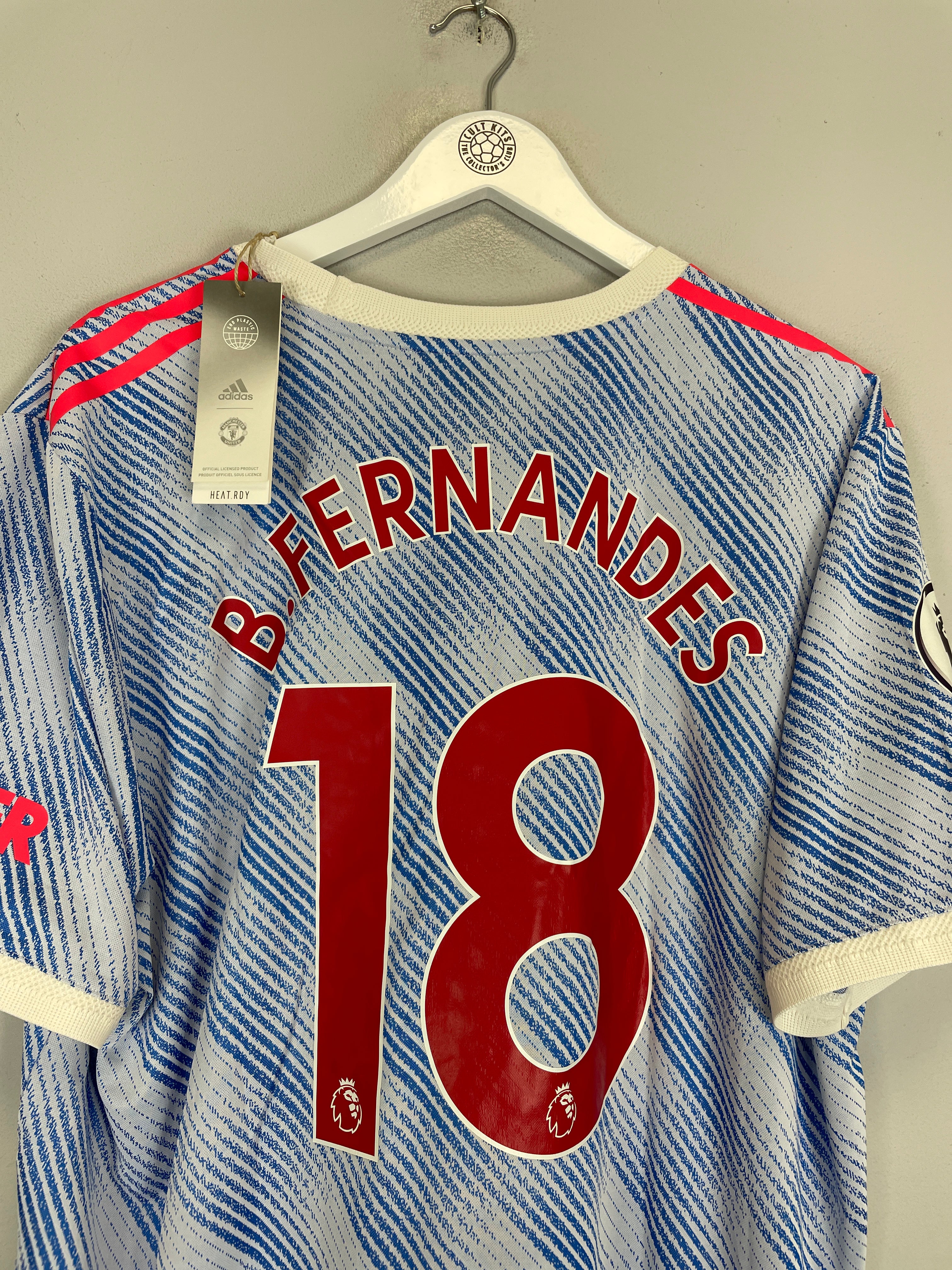 Shop 2021/22 MANCHESTER UNITED B.FERNANDES #18 *BNWT* AUTHENTIC AWAY SHIRT (XXL) ADIDAS, classic football shirts, vintage football shirts & retro soccer jerseys at Cult Kits