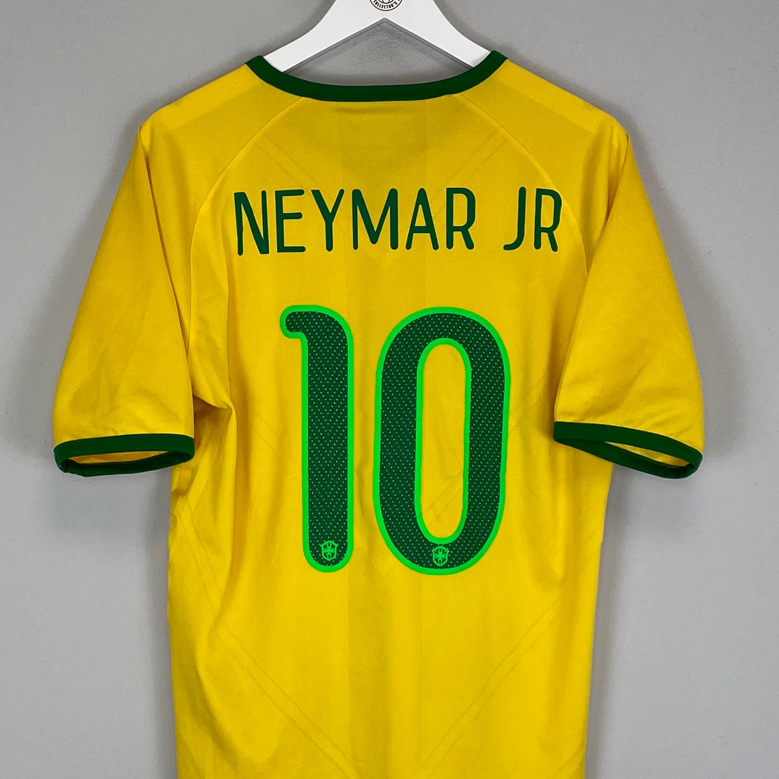 Shop 2014/15 BRAZIL NEYMAR JR #10 *AUTHENTIC* HOME SHIRT (L) NIKE, classic football shirts, vintage football shirts & retro soccer jerseys at Cult Kits