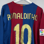 Shop 2006/08 BARCELONA RONALDINHO #10 L/S HOME SHIRT (XXL) NIKE, classic football shirts, vintage football shirts & retro soccer jerseys at Cult Kits