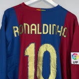 Shop 2006/08 BARCELONA RONALDINHO #10 L/S HOME SHIRT (XXL) NIKE, classic football shirts, vintage football shirts & retro soccer jerseys at Cult Kits