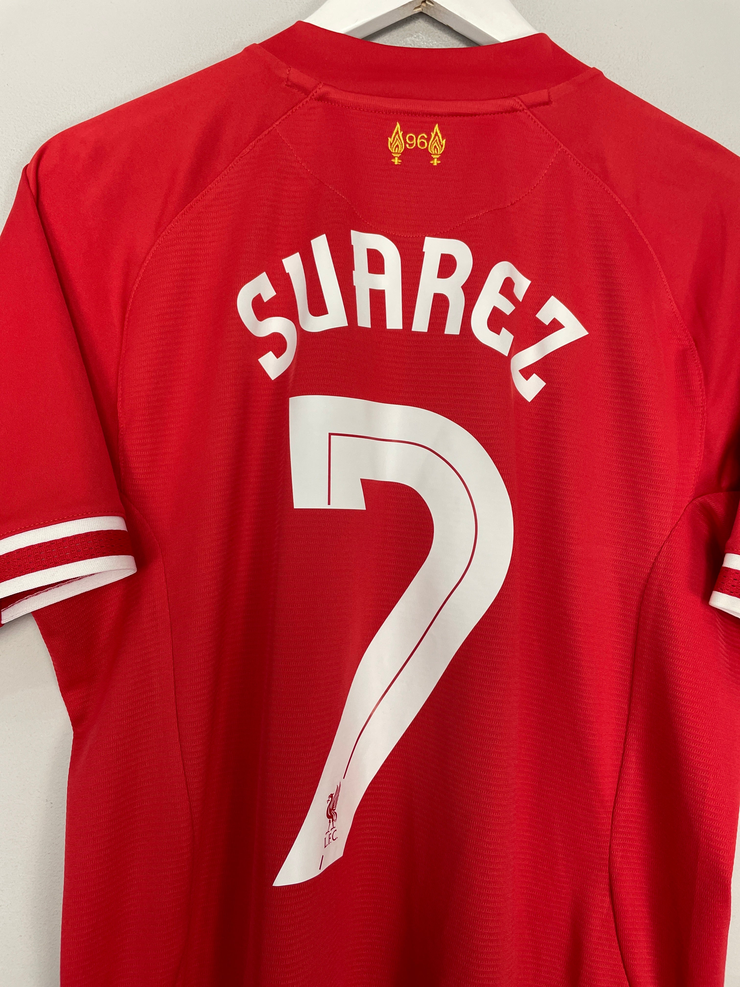 Shop 2013/14 LIVERPOOL SUAREZ #7 HOME SHIRT (M) WARRIOR, classic football shirts, vintage football shirts & retro soccer jerseys at Cult Kits