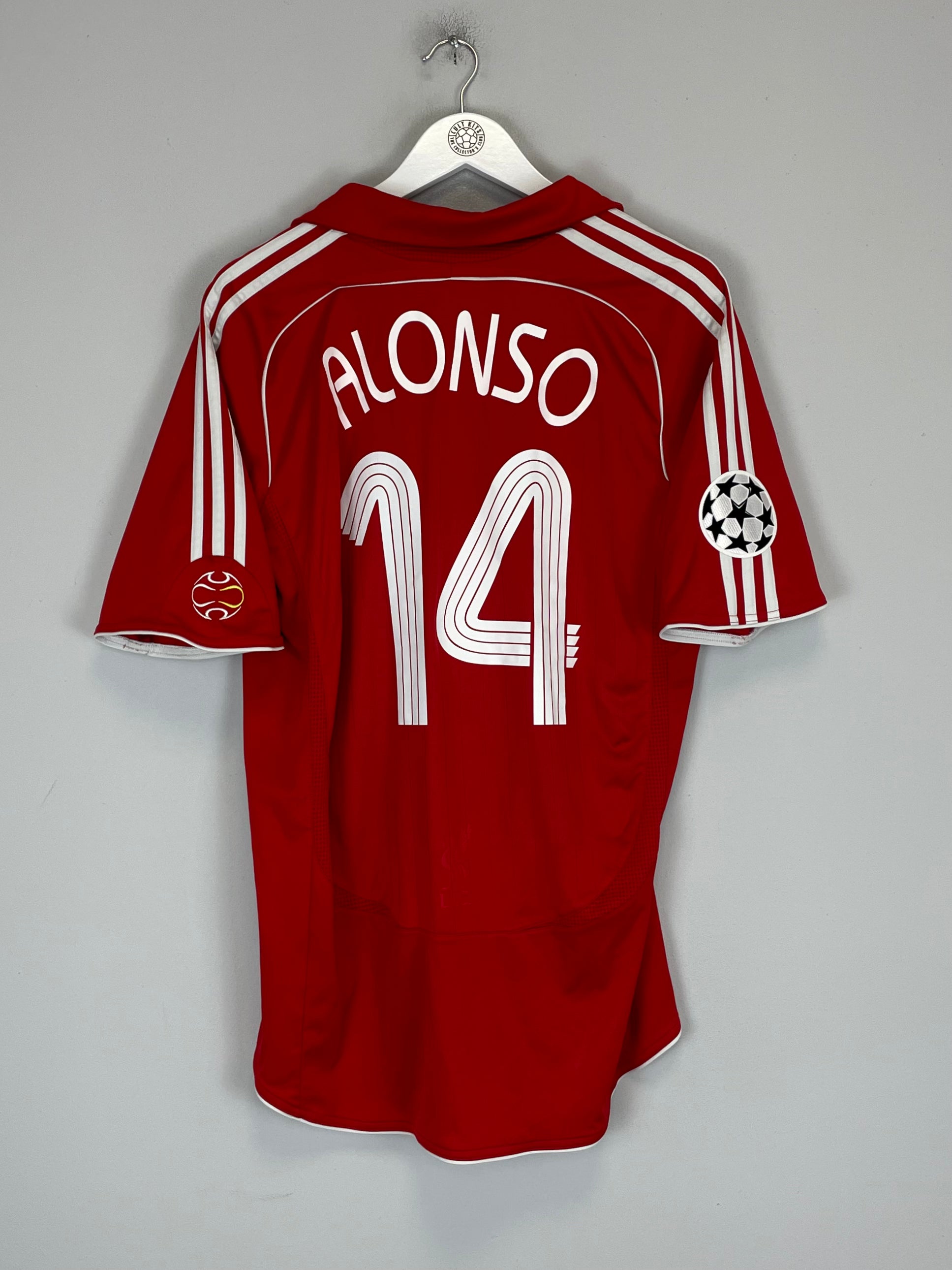 Shop 2006/08 LIVERPOOL ALONSO #14 C/L HOME SHIRT (L) ADIDAS, classic football shirts, vintage football shirts & retro soccer jerseys at Cult Kits
