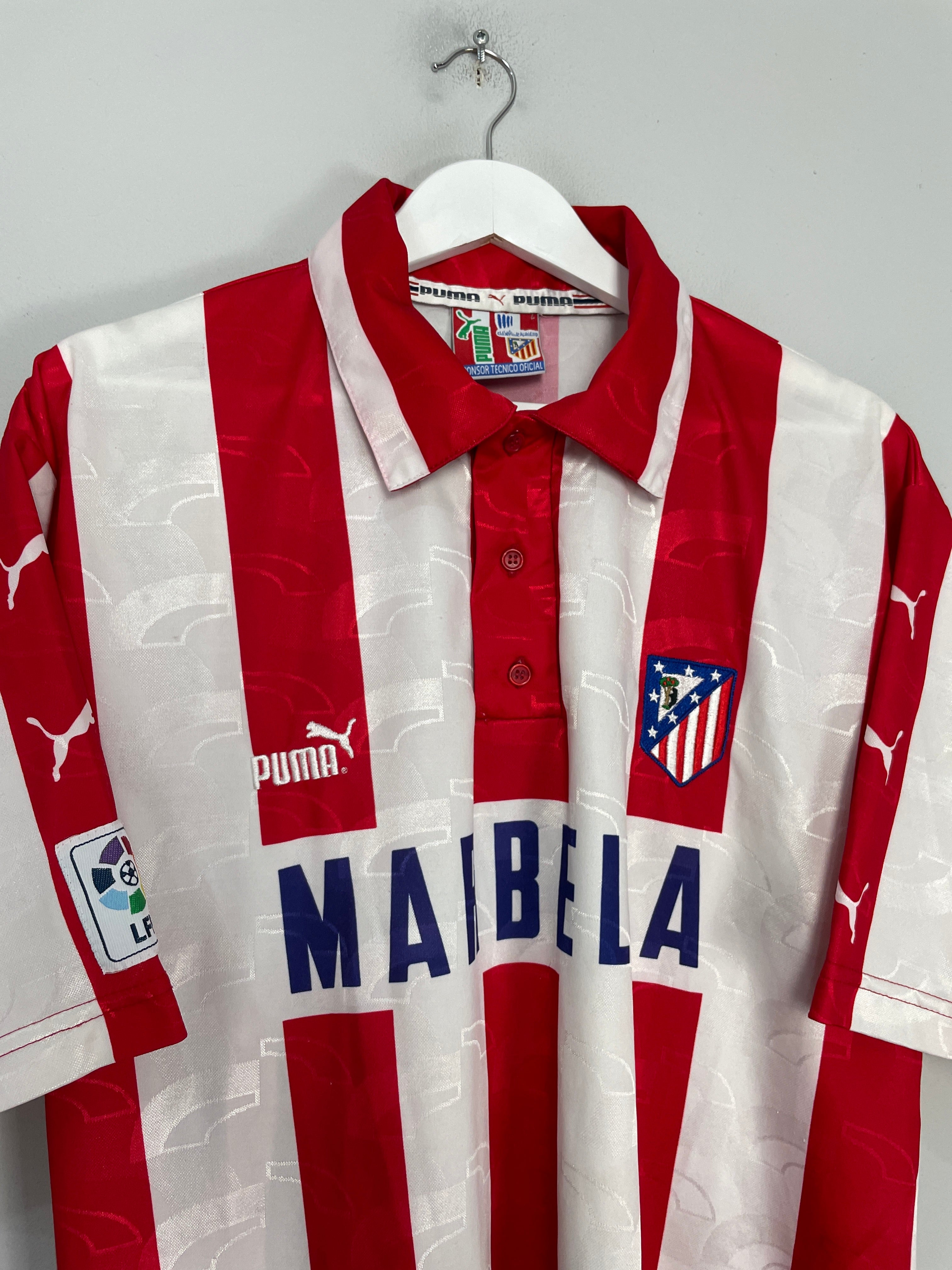Shop 1997/98 ATLETICO MADRID HOME SHIRT (XL) PUMA, classic football shirts, vintage football shirts & retro soccer jerseys at Cult Kits