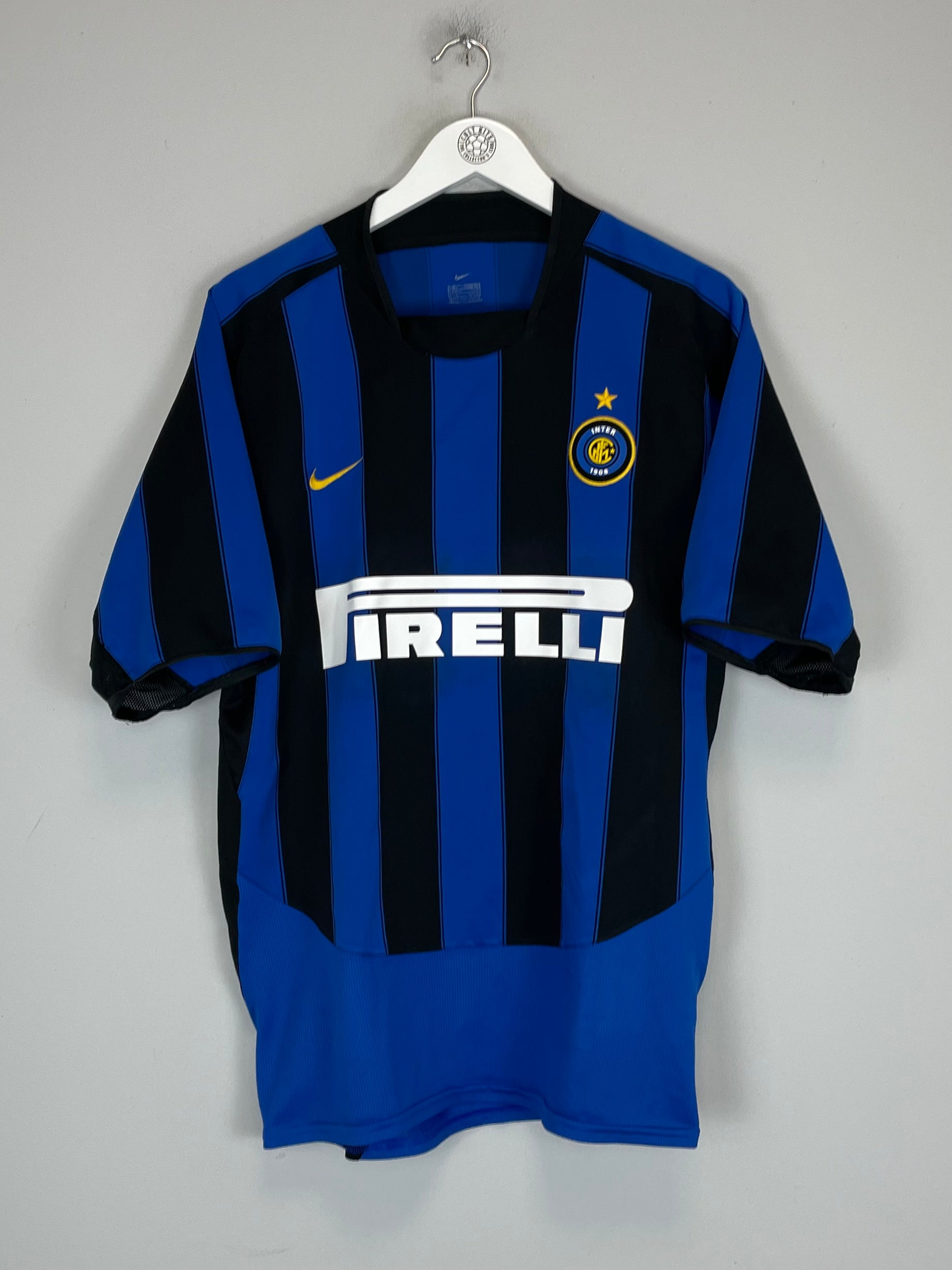 Shop 2003/04 INTER MILAN J.ZANETTI #4 HOME SHIRT (L) NIKE, classic football shirts, vintage football shirts & retro soccer jerseys at Cult Kits