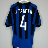 Shop 2003/04 INTER MILAN J.ZANETTI #4 HOME SHIRT (L) NIKE, classic football shirts, vintage football shirts & retro soccer jerseys at Cult Kits