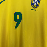 1998/00 BRAZIL RONALDO #9 HOME SHIRT (M) NIKE