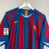 Shop 2005/06 BARCELONA RONALDINHO #10 HOME SHIRT (L) NIKE, classic football shirts, vintage football shirts & retro soccer jerseys at Cult Kits