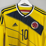 Shop 2014/15 COLOMBIA JAMES #10 L/S HOME SHIRT (M) ADIDAS, classic football shirts, vintage football shirts & retro soccer jerseys at Cult Kits
