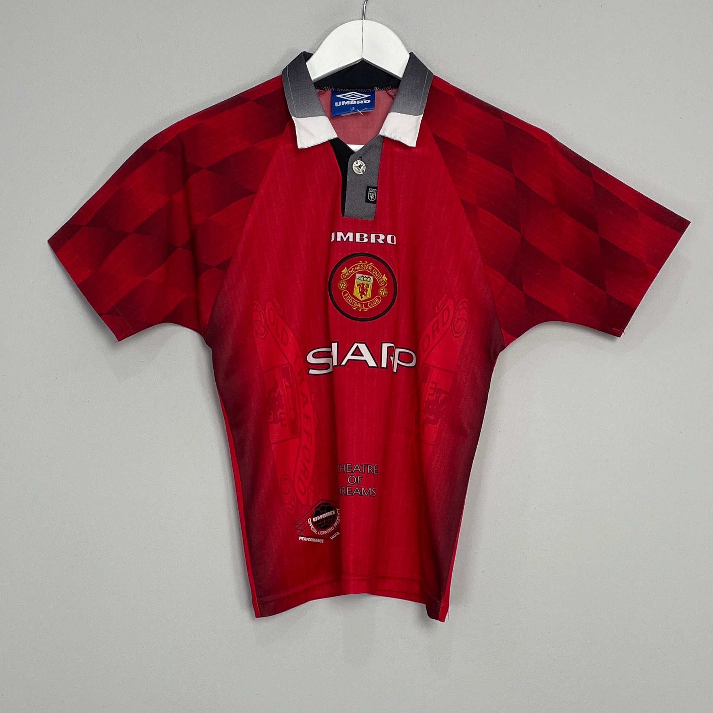 Shop 1996/98 MANCHESTER UNITED HOME SHIRT (L.KIDS) UMBRO, classic football shirts, vintage football shirts & retro soccer jerseys at Cult Kits