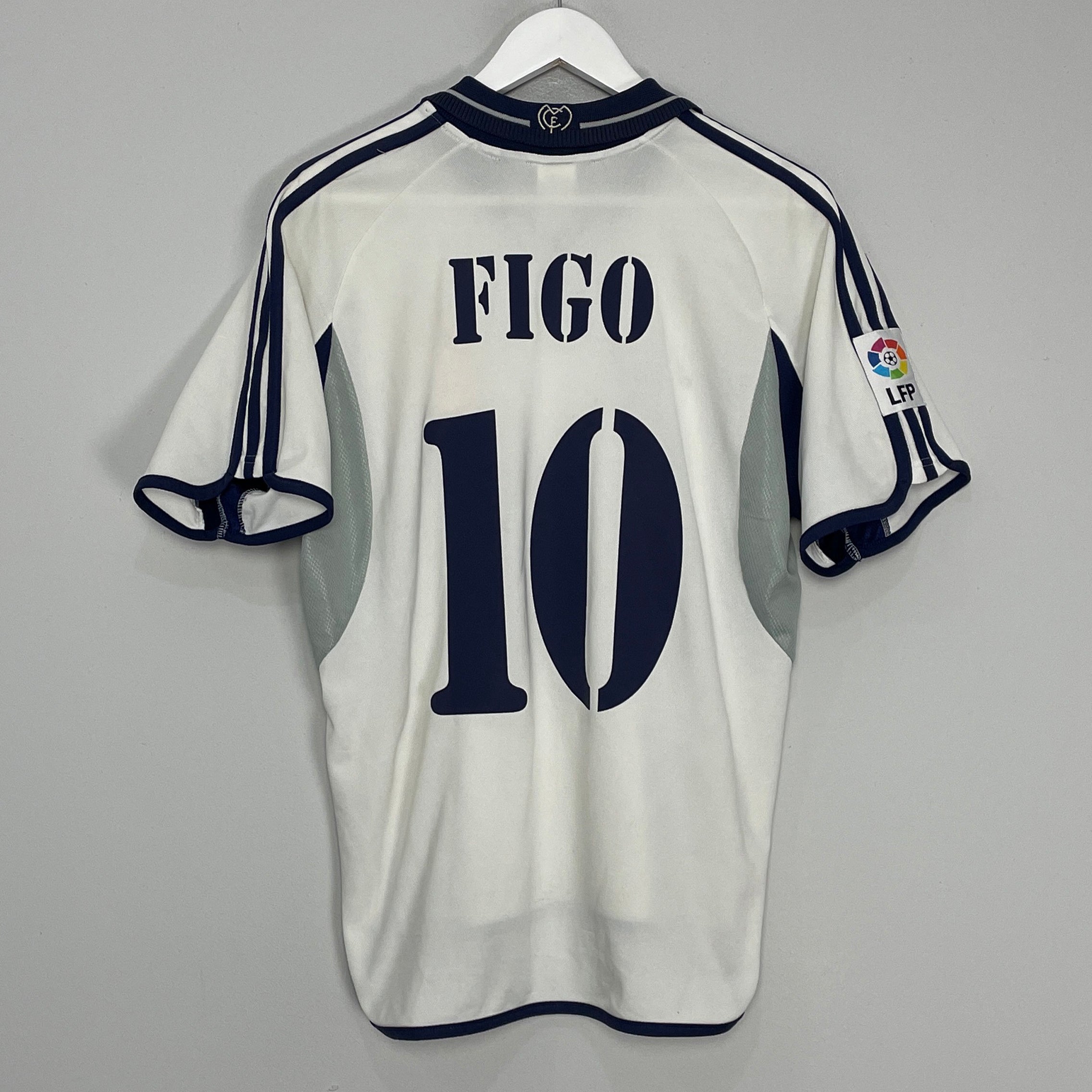 Shop 2000/01 REAL MADRID FIGO #10 HOME SHIRT (S) ADIDAS, classic football shirts, vintage football shirts & retro soccer jerseys at Cult Kits
