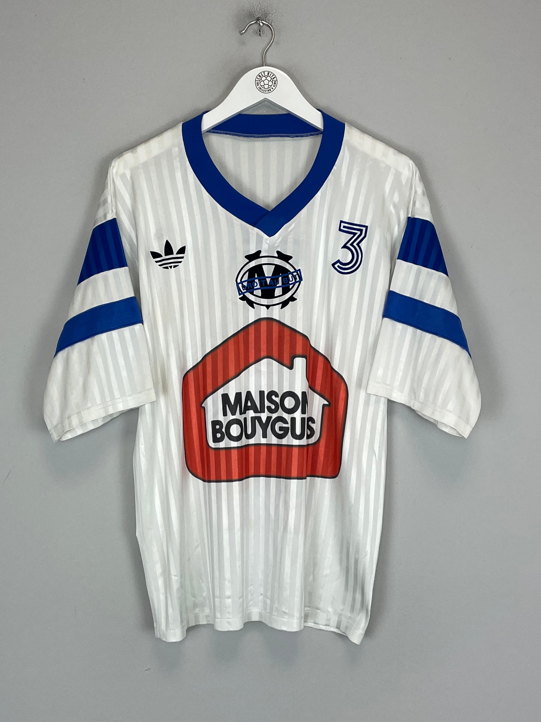 Shop 1986/87 MARSEILLE #3 HOME SHIRT (M) ADIDAS, classic football shirts, vintage football shirts & retro soccer jerseys at Cult Kits