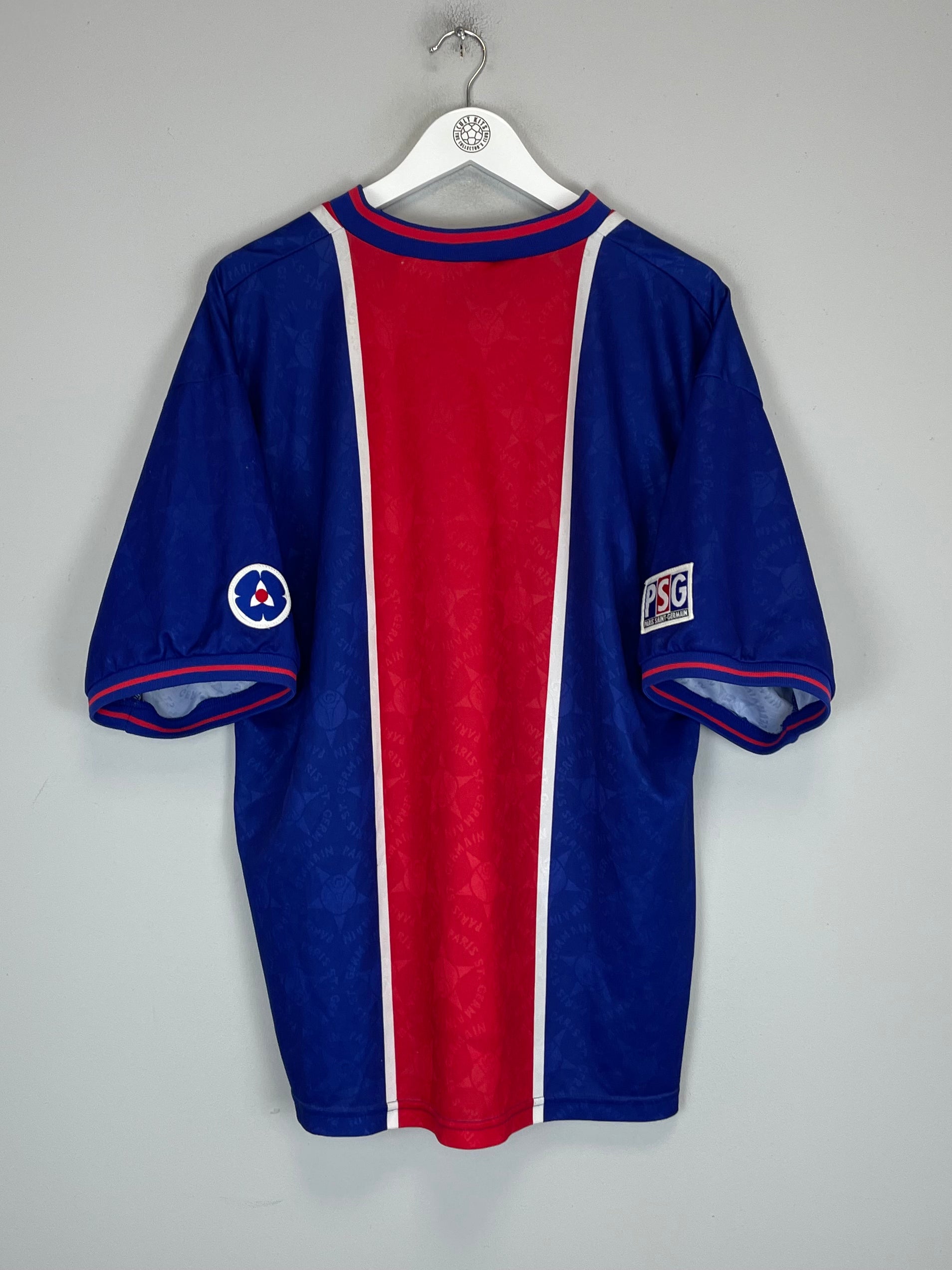 Shop 1995/96 PSG HOME SHIRT (XL) NIKE, classic football shirts, vintage football shirts & retro soccer jerseys at Cult Kits