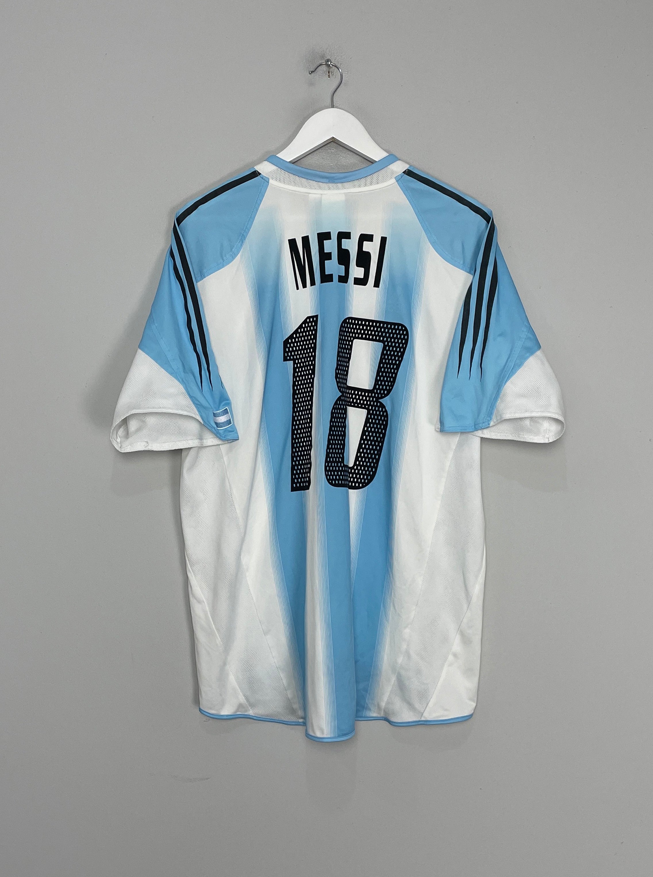 Shop 2004/05 ARGENTINA MESSI #18 HOME SHIRT (XL) ADIDAS, classic football shirts, vintage football shirts & retro soccer jerseys at Cult Kits