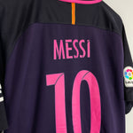 Shop 2016/17 BARCELONA MESSI #10 AWAY SHIRT (XL) NIKE, classic football shirts, vintage football shirts & retro soccer jerseys at Cult Kits