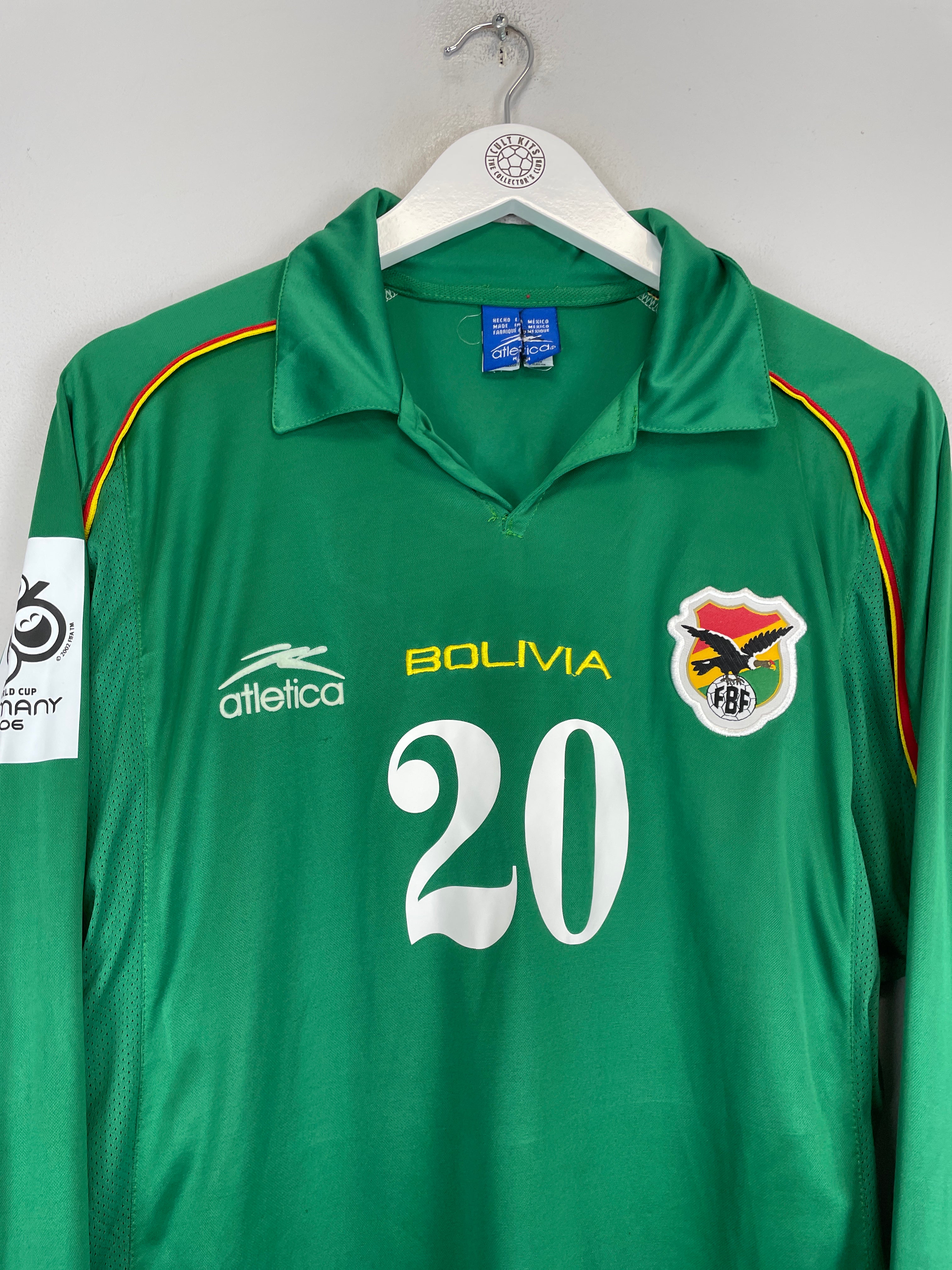 Shop 2004/06 BOLIVIA BOTERO #20 L/S HOME SHIRT (M) ATLETICA, classic football shirts, vintage football shirts & retro soccer jerseys at Cult Kits