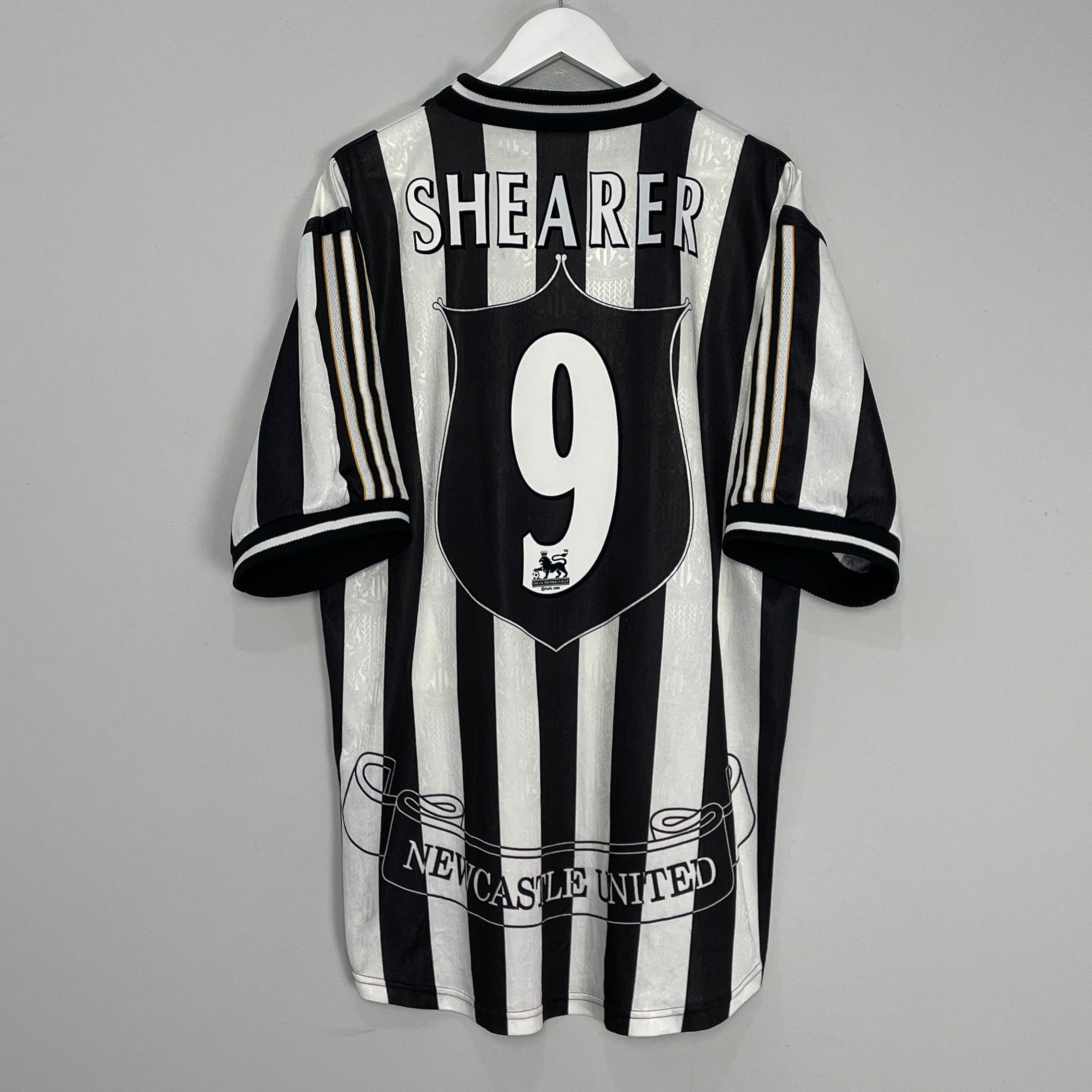 Shop 1997/99 NEWCASTLE SHEARER #9 HOME SHIRT (XL) ADIDAS, classic football shirts, vintage football shirts & retro soccer jerseys at Cult Kits