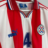Shop 2000/02 PARAGUAY #4 HOME SHIRT (L) PUMA, classic football shirts, vintage football shirts & retro soccer jerseys at Cult Kits