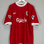 Shop 1998/00 LIVERPOOL GERRARD #28 HOME SHIRT (L) REEBOK, classic football shirts, vintage football shirts & retro soccer jerseys at Cult Kits