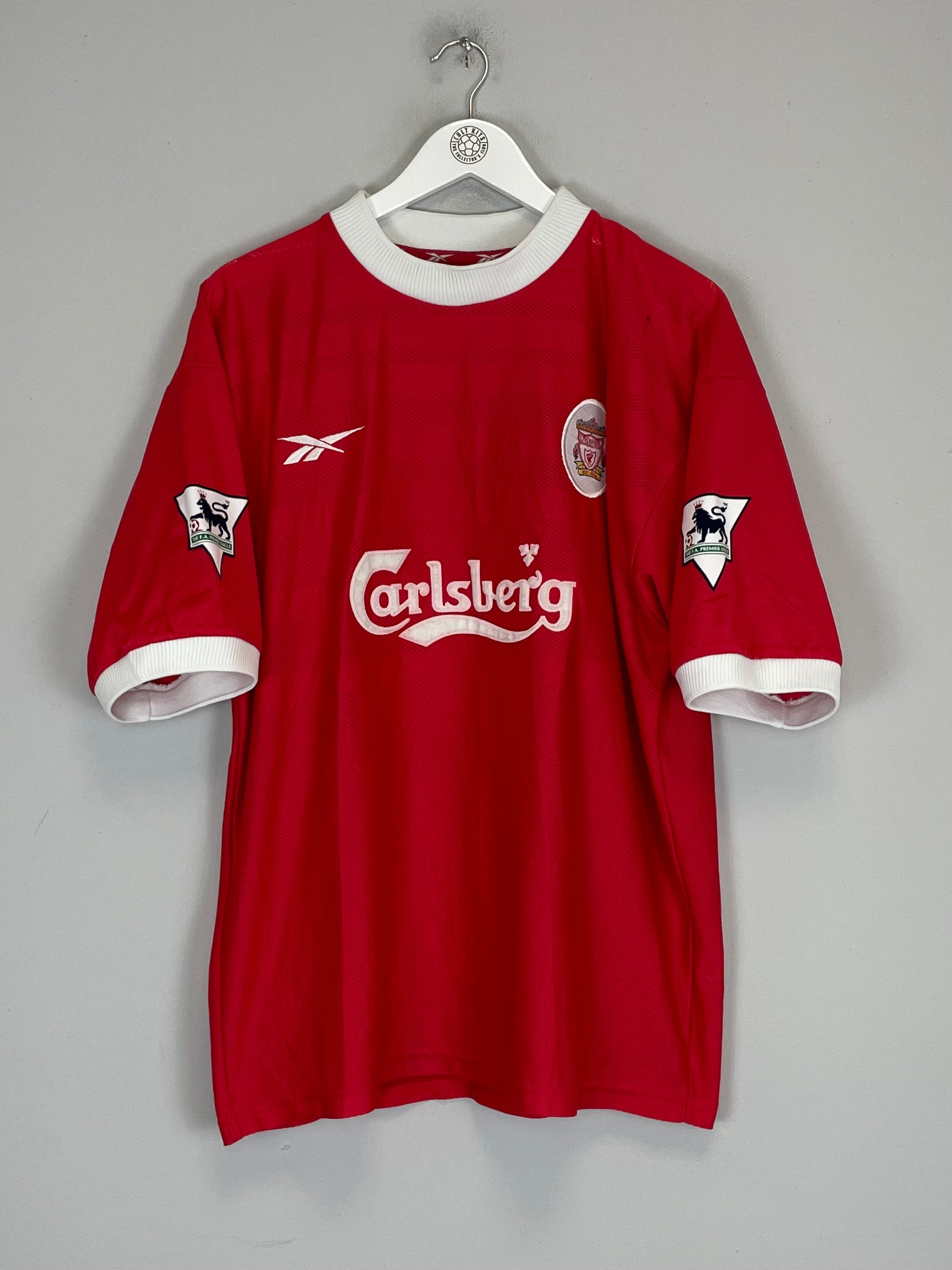 Shop 1998/00 LIVERPOOL GERRARD #28 HOME SHIRT (L) REEBOK, classic football shirts, vintage football shirts & retro soccer jerseys at Cult Kits