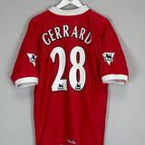 Shop 1998/00 LIVERPOOL GERRARD #28 HOME SHIRT (L) REEBOK, classic football shirts, vintage football shirts & retro soccer jerseys at Cult Kits