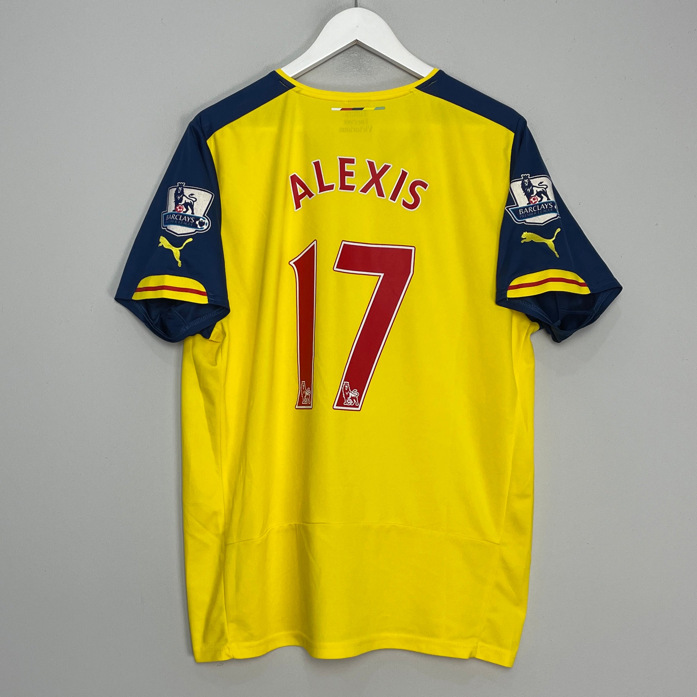 Shop 2014/15 ARSENAL ALEXIS #17 AWAY SHIRT (XL) PUMA, classic football shirts, vintage football shirts & retro soccer jerseys at Cult Kits