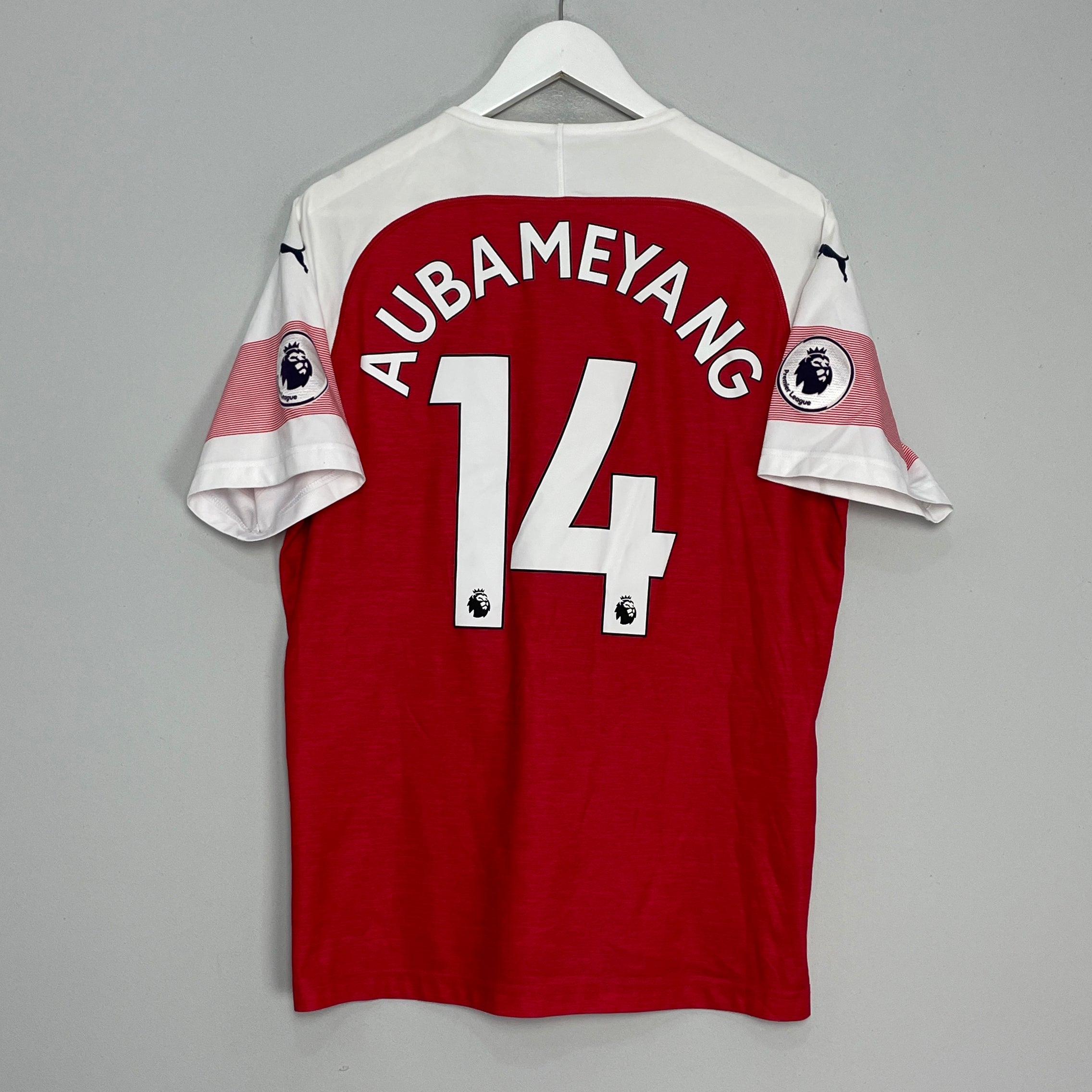 Shop 2018/19 ARSENAL AUBAMEYANG #14 HOME SHIRT (L) PUMA, classic football shirts, vintage football shirts & retro soccer jerseys at Cult Kits
