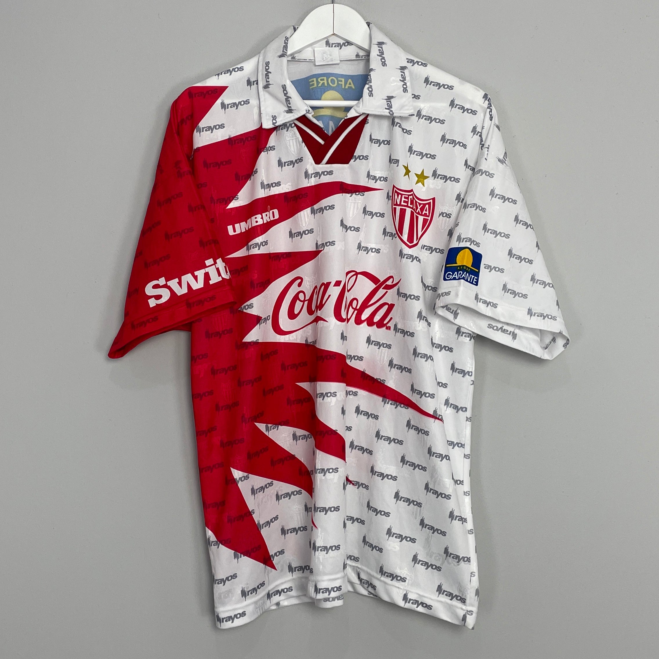 Shop 1998/99 NECAXA HOME SHIRT (XL) UMBRO, classic football shirts, vintage football shirts & retro soccer jerseys at Cult Kits