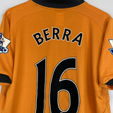 2009/10 WOLVES BERRA #16 *MATCH ISSUE vs MANCHESTER UNITED* HOME SHIRT (L) LE COQ