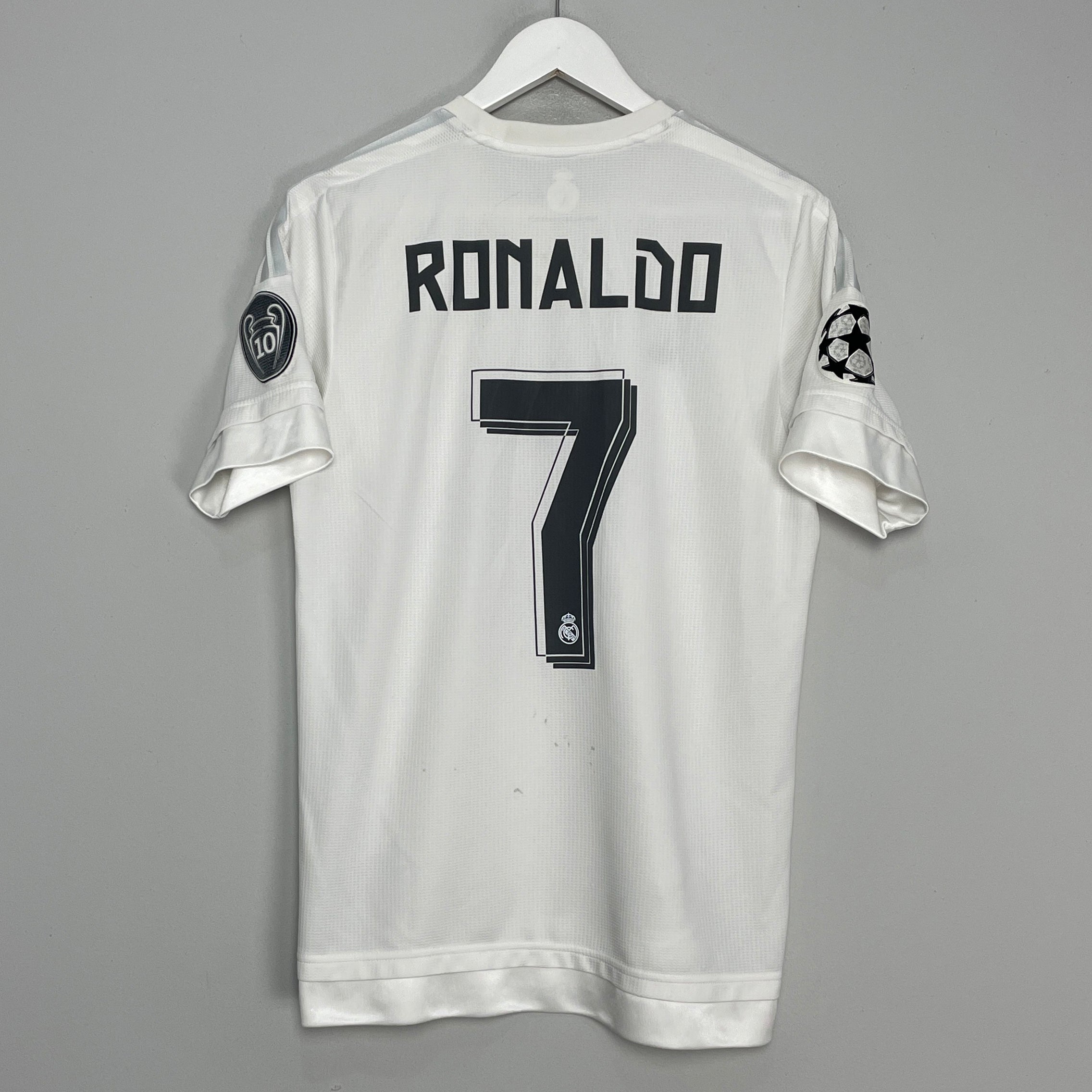 Shop 2015/16 REAL MADRID RONALDO #7 C/L HOME SHIRT (M) ADIDAS, classic football shirts, vintage football shirts & retro soccer jerseys at Cult Kits