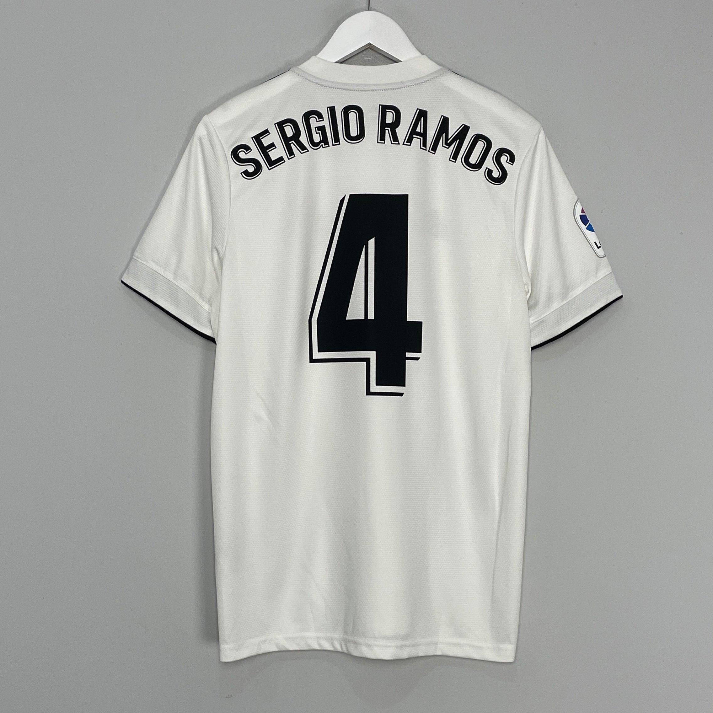 Shop 2018/19 REAL MADRID SERGIO RAMOS HOME SHIRT (M) ADIDAS, classic football shirts, vintage football shirts & retro soccer jerseys at Cult Kits