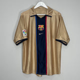 Shop 2001/03 BARCELONA AWAY SHIRT (M) NIKE, classic football shirts, vintage football shirts & retro soccer jerseys at Cult Kits